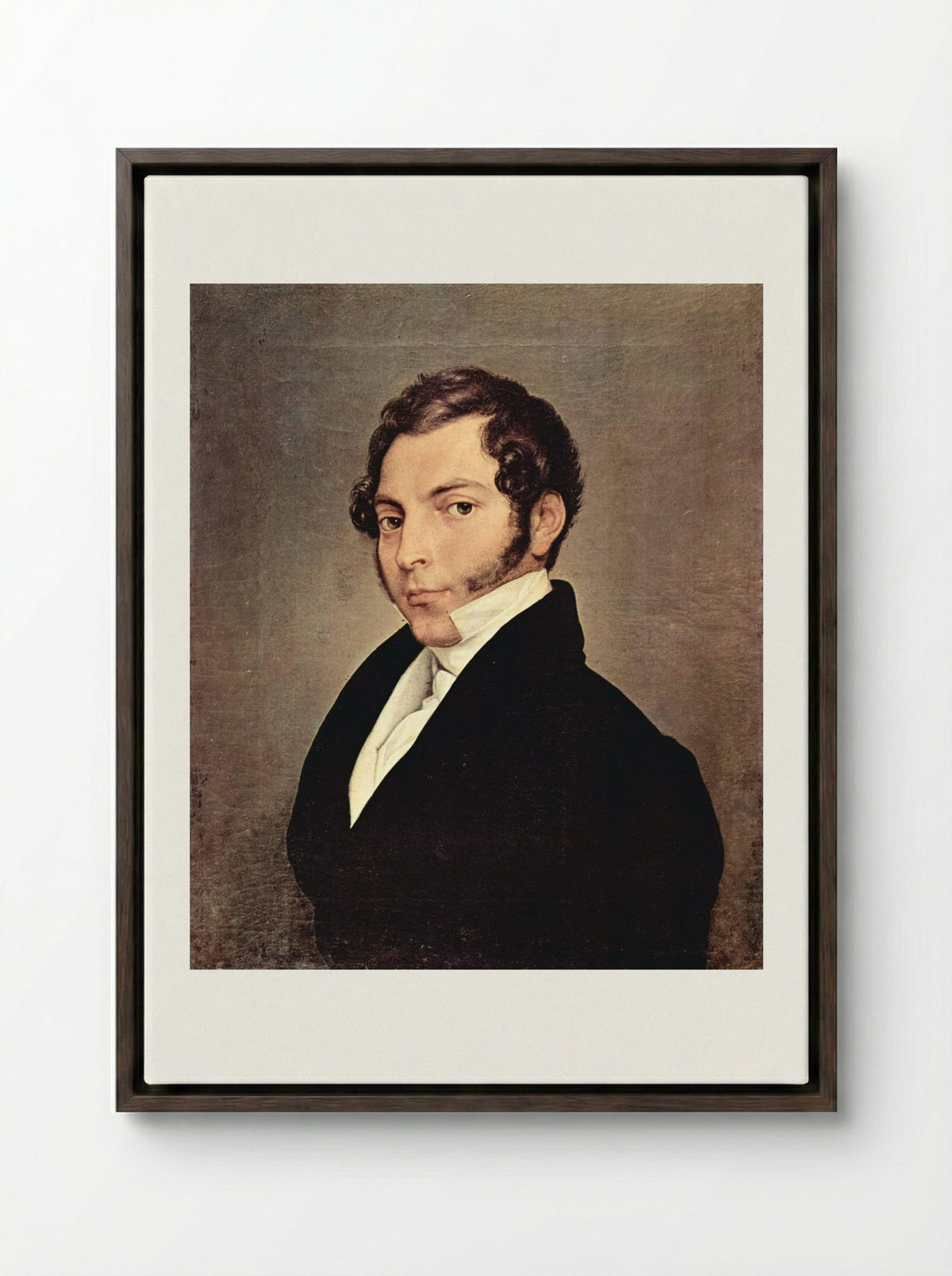 Portrait of Conte Ninni - Francesco Hayez - Framed Canvas Dark Wood