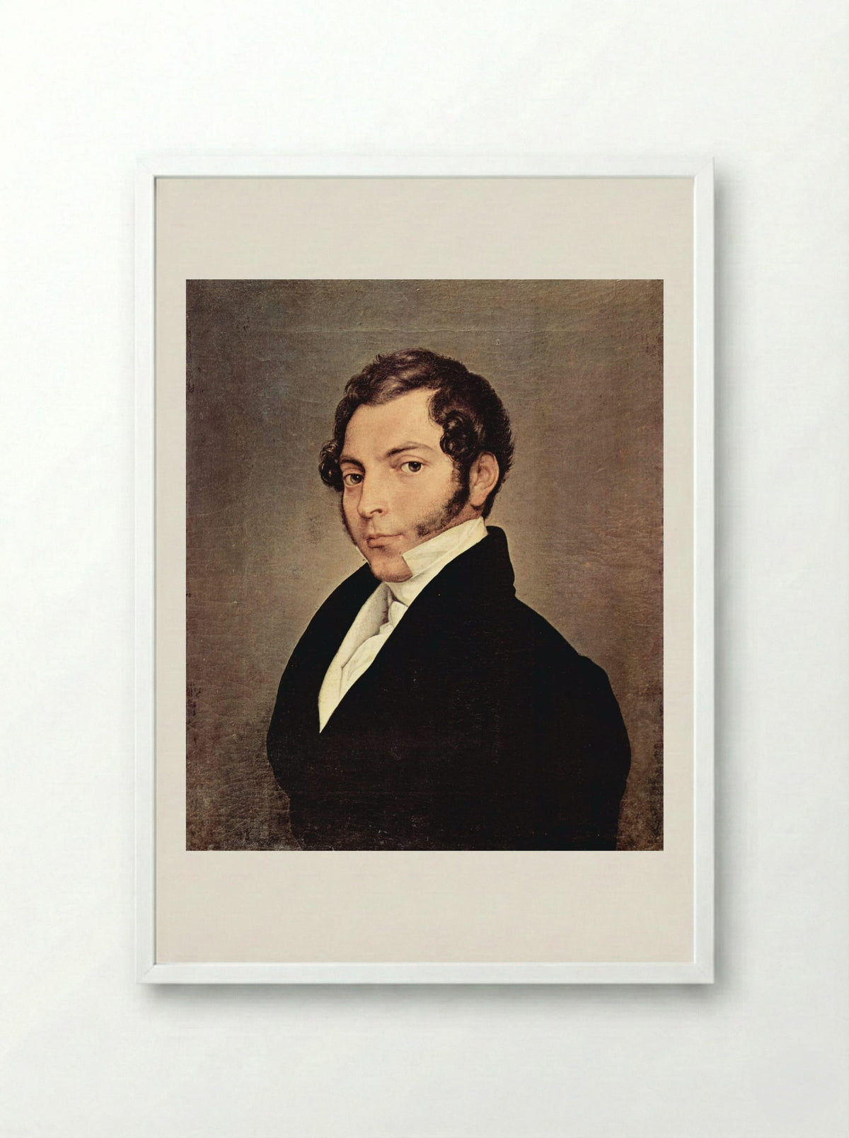 Portrait of Conte Ninni - Francesco Hayez - Framed Print White