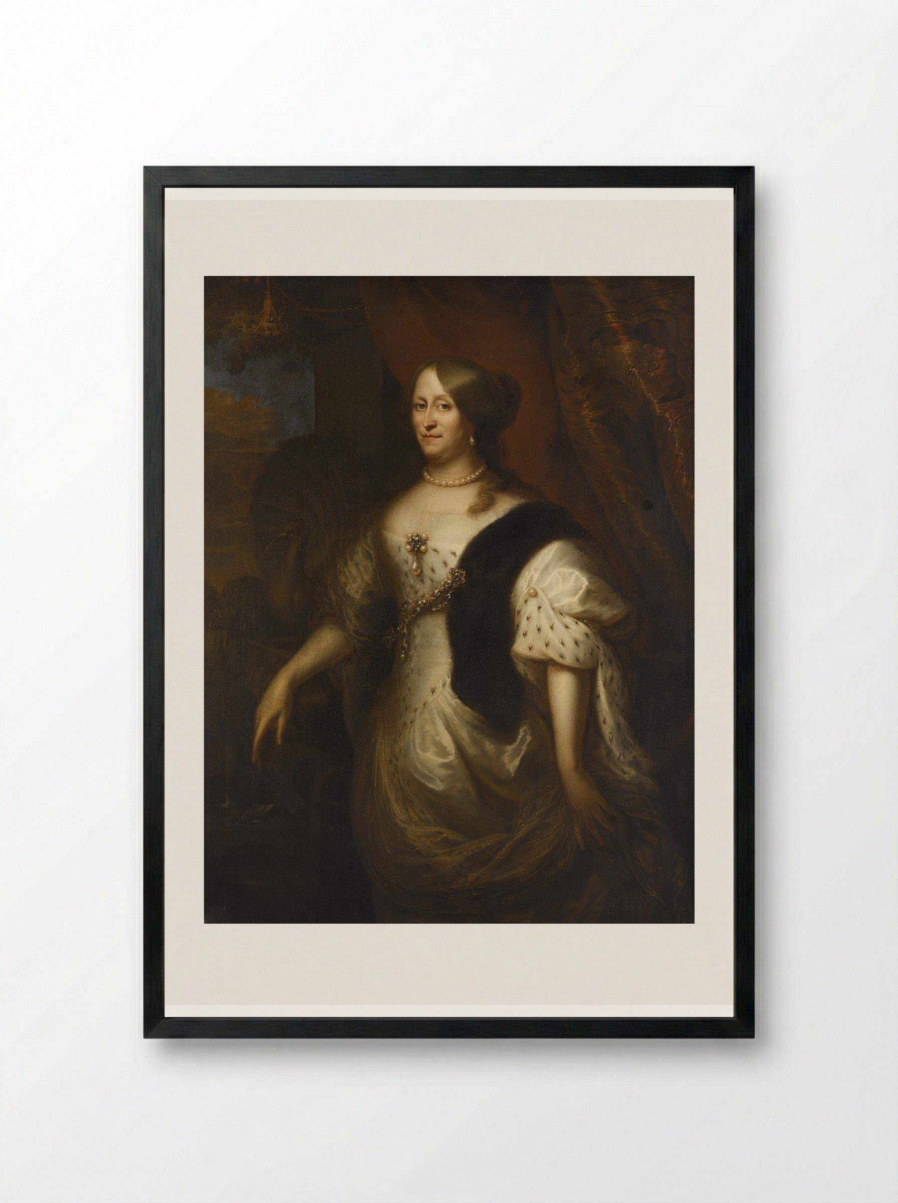 Portrait of Cornelia Teding van Berkhout - Jan Lievens - Framed Print Black