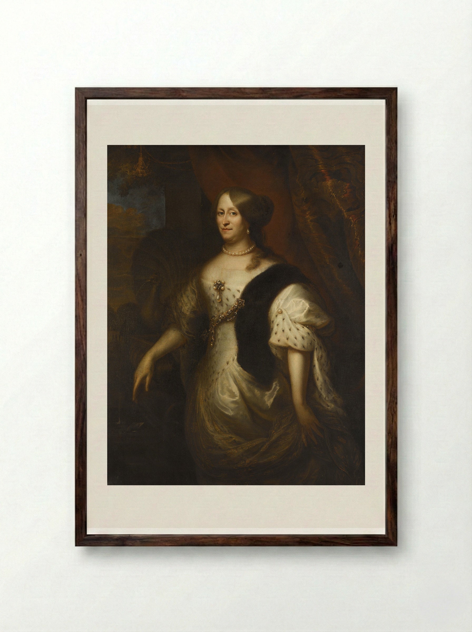 Portrait of Cornelia Teding van Berkhout - Jan Lievens - Framed Print Dark Wood