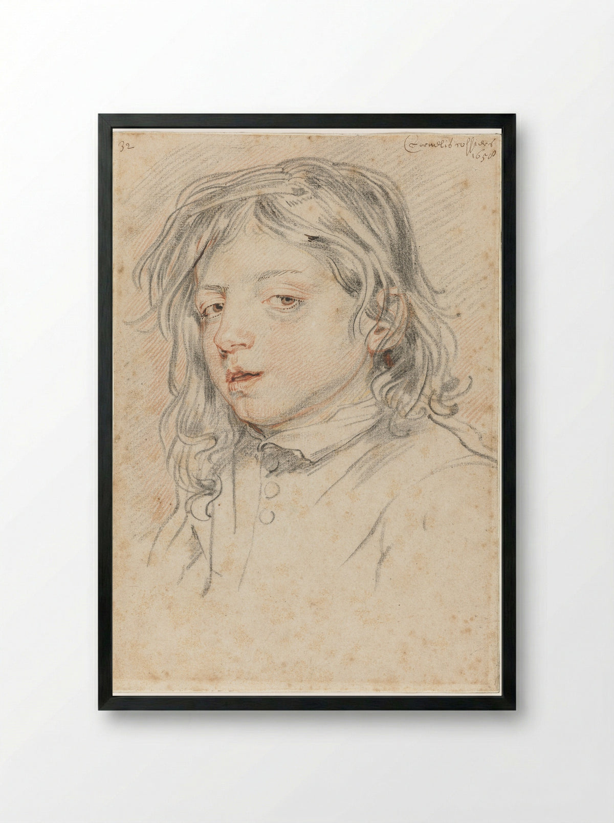 Portrait of Cornelis Cossiers - Jan Cossiers - Framed Print Black