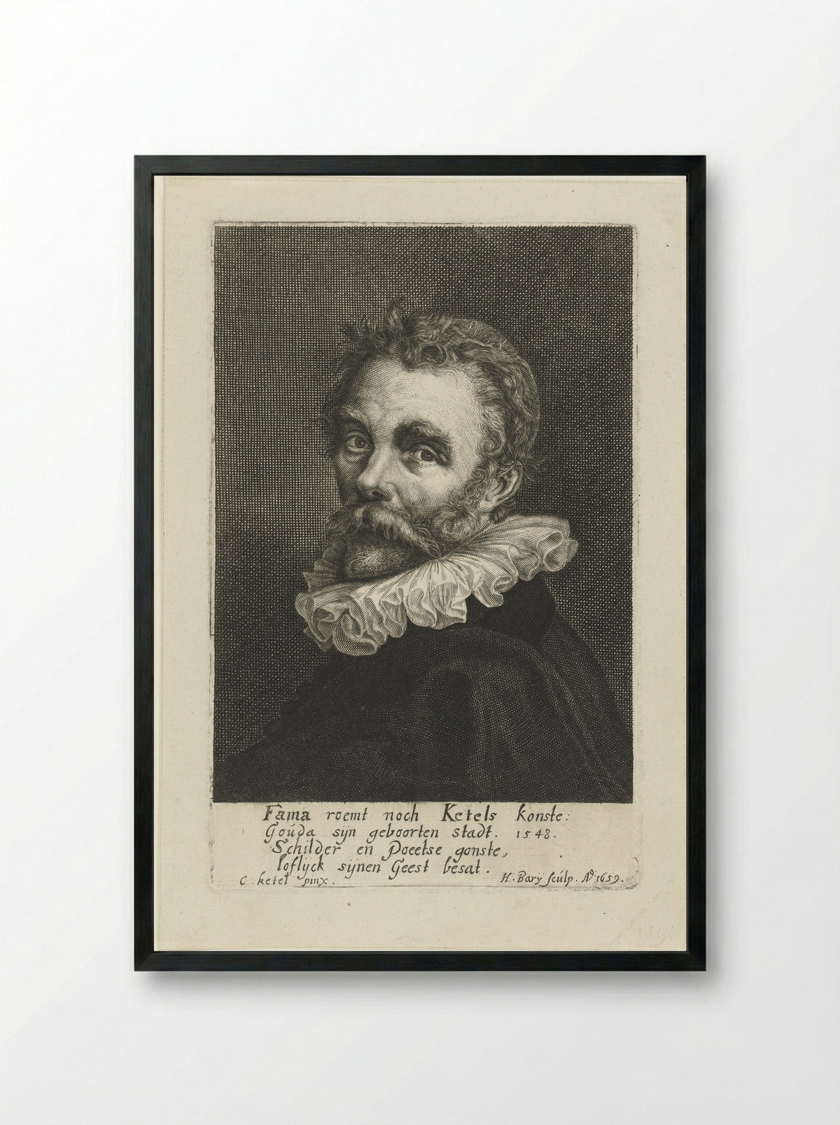 Portrait of Cornelis Ketel - Cornelis Ketel - Framed Print Black