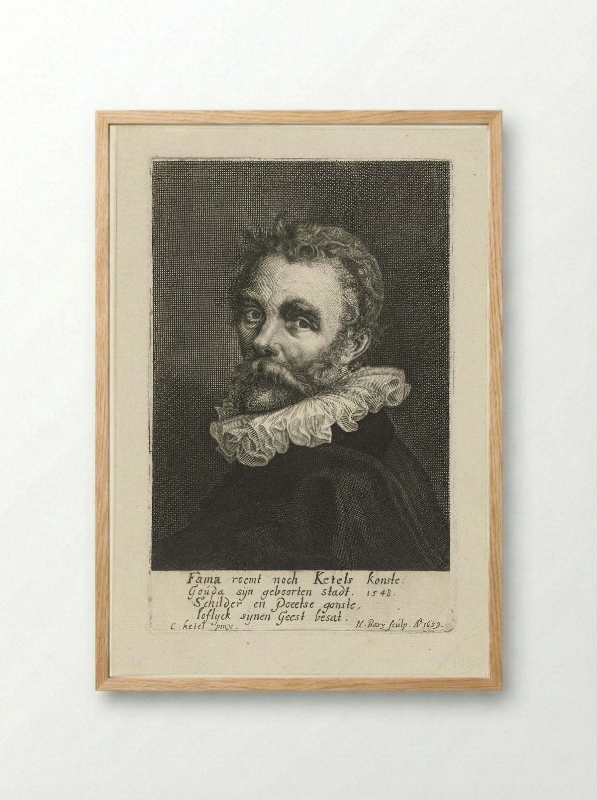 Portrait of Cornelis Ketel - Cornelis Ketel - Framed Print Wood
