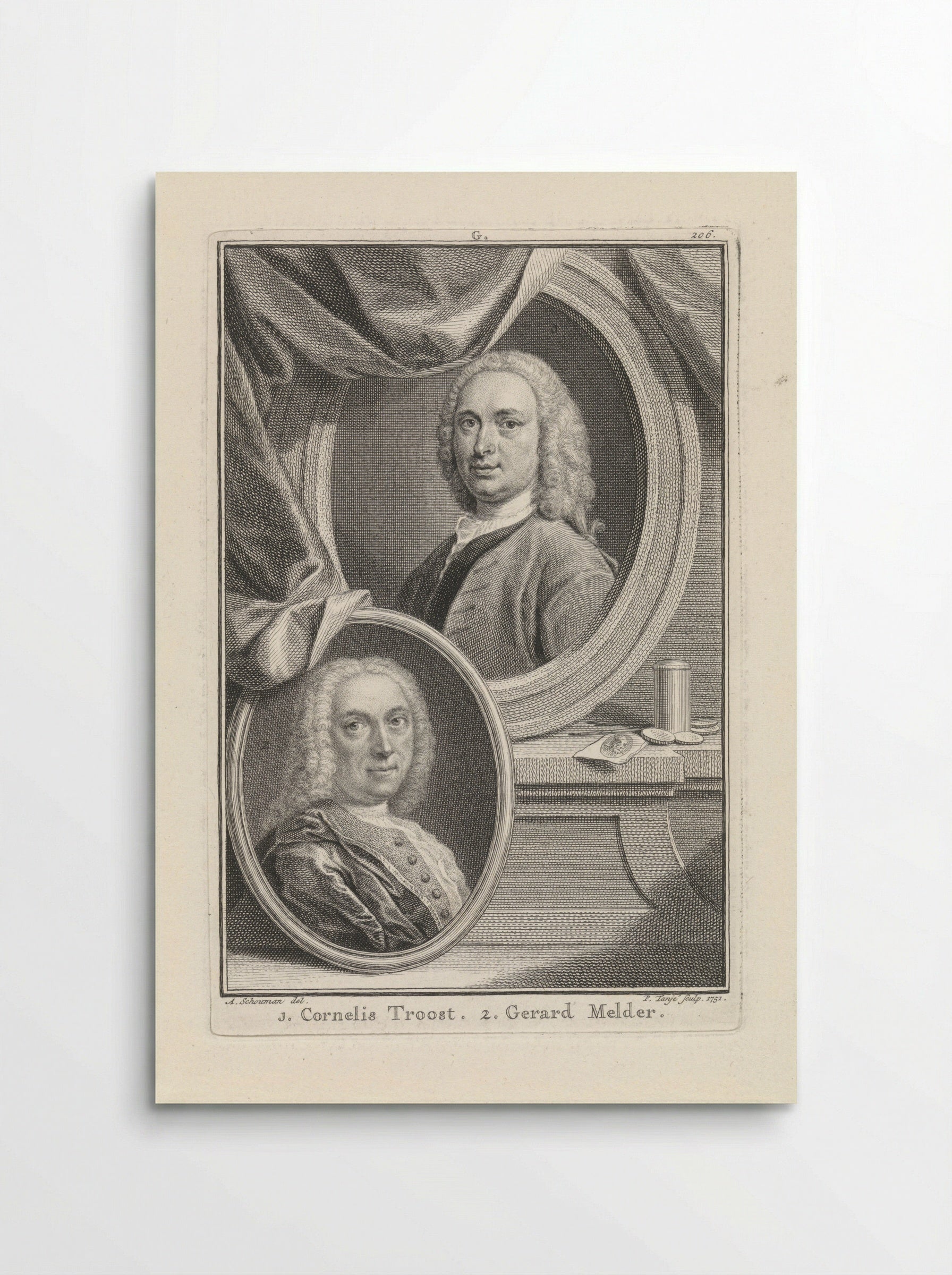 Portrait of Cornelis Troost and Gerard Melder - Pieter Tanjé - Poster