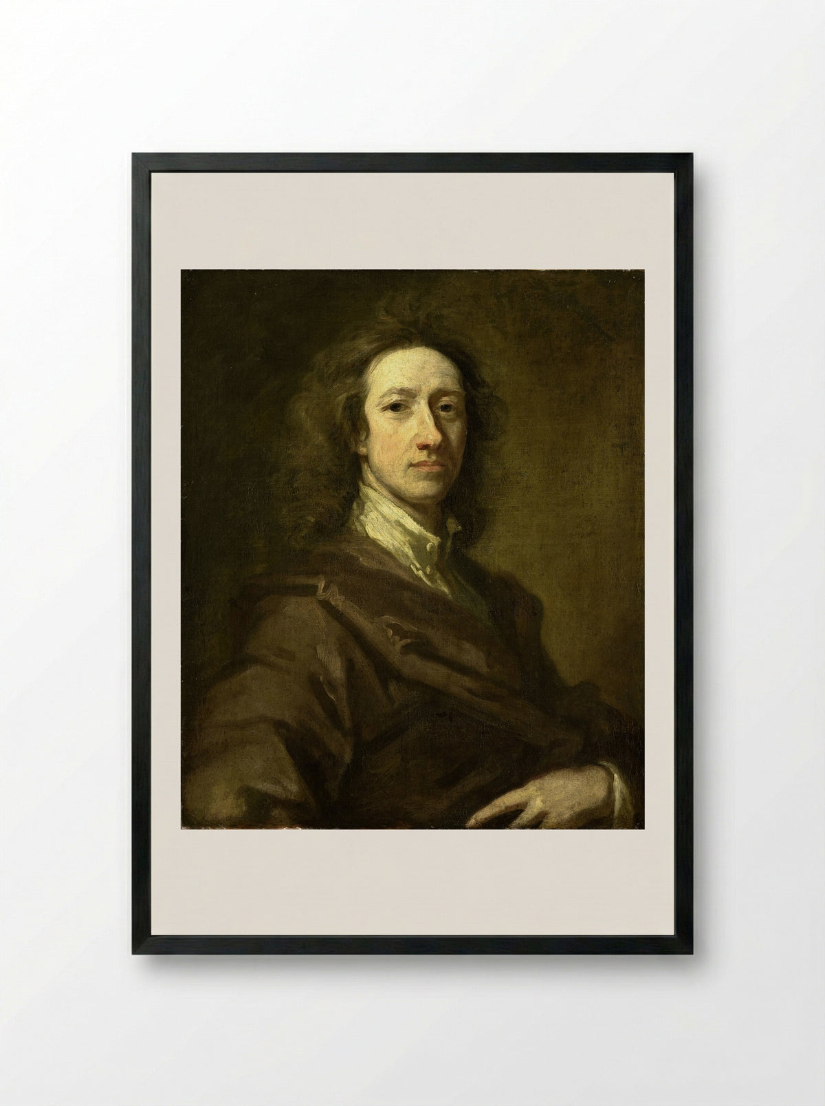 Portrait of Cornelis de Bruyn - Gottfried Kneller - Framed Print Black