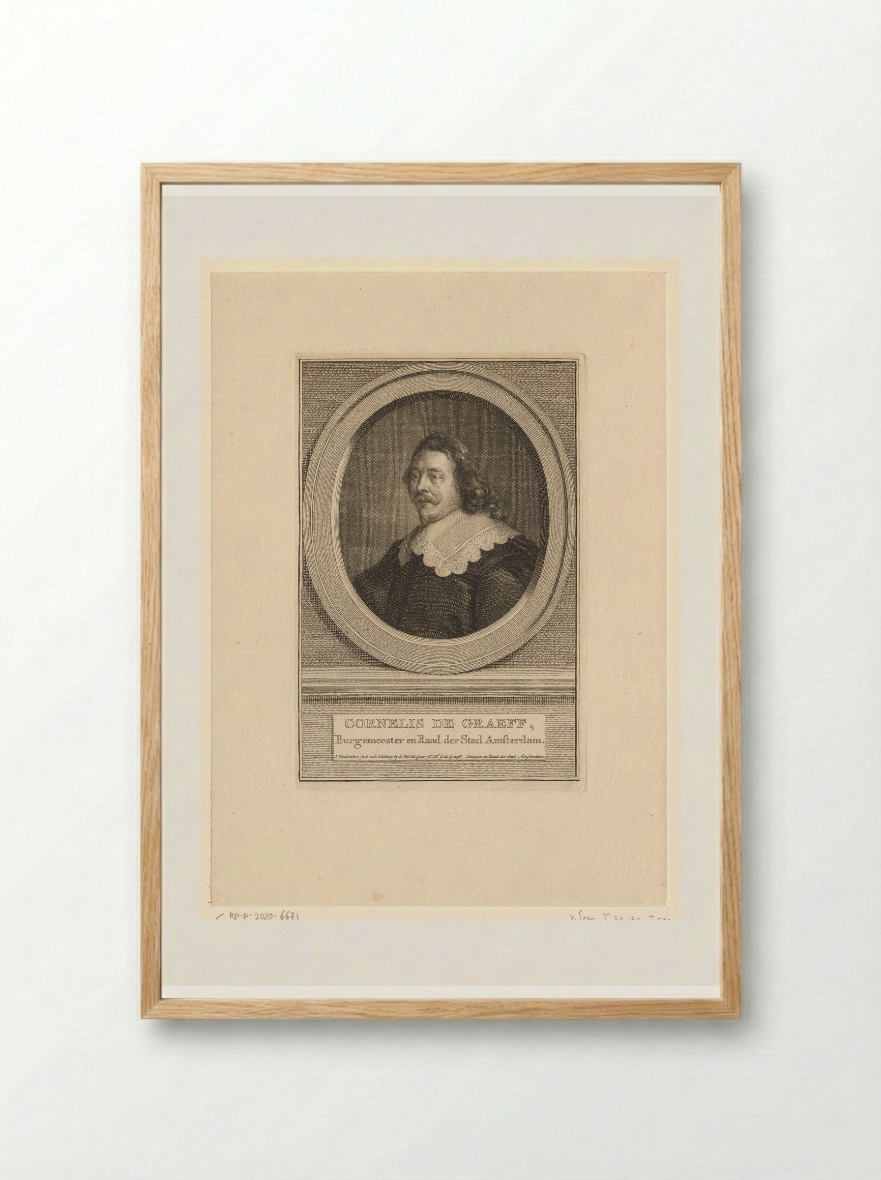 Portrait of Cornelis de Graeff - Jacob Houbraken - Framed Print Wood