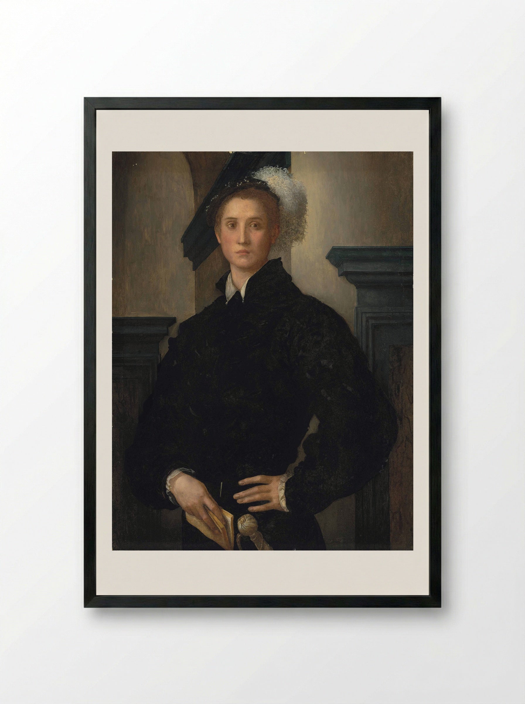 Portrait of Cosimo I de' Medici - Jacopo Pontormo - Framed Print Black