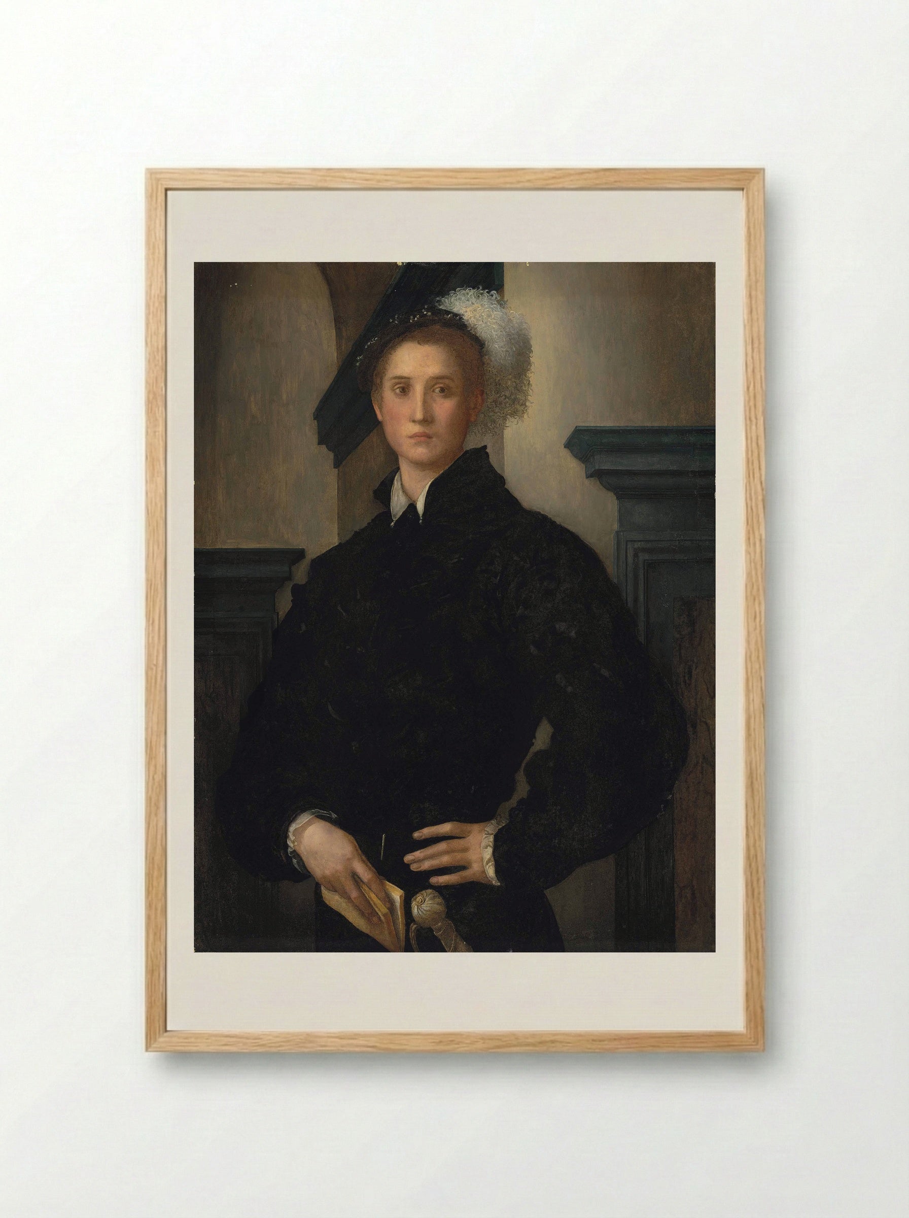Portrait of Cosimo I de' Medici - Jacopo Pontormo - Framed Print Wood