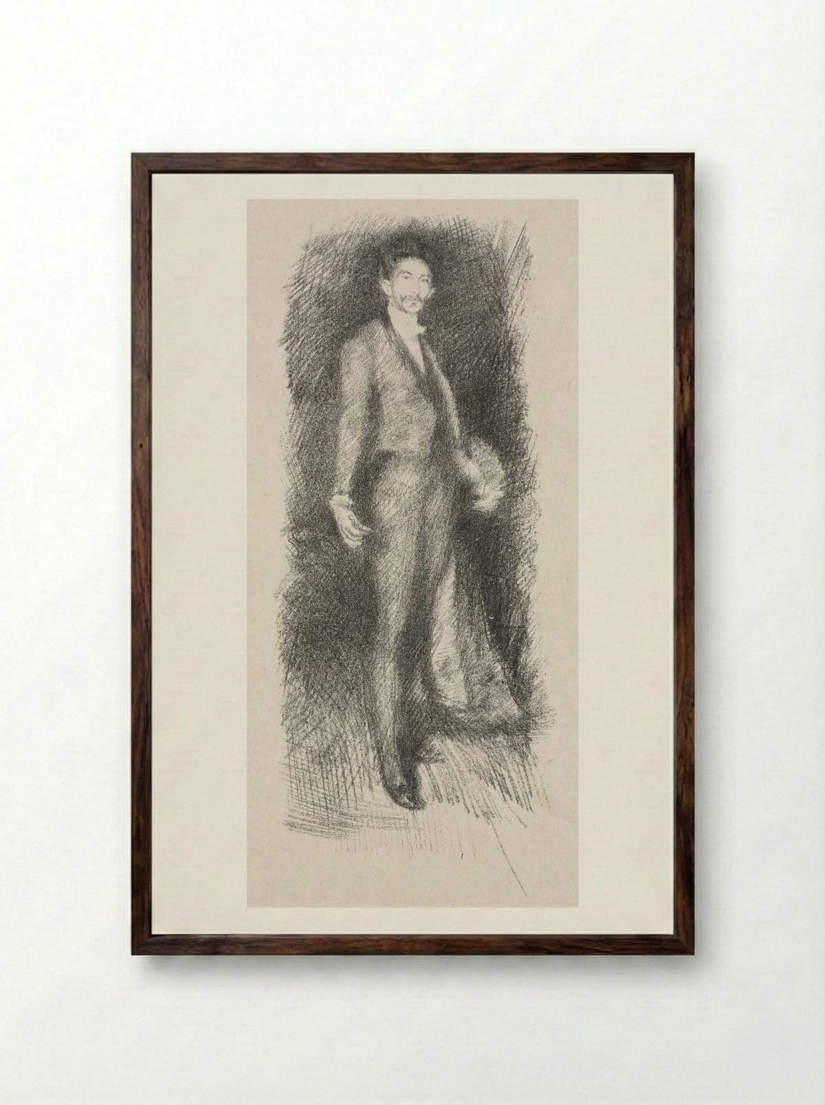 Portrait of Count Robert de Montesquiou - James McNeill Whistler - Framed Print Dark Wood