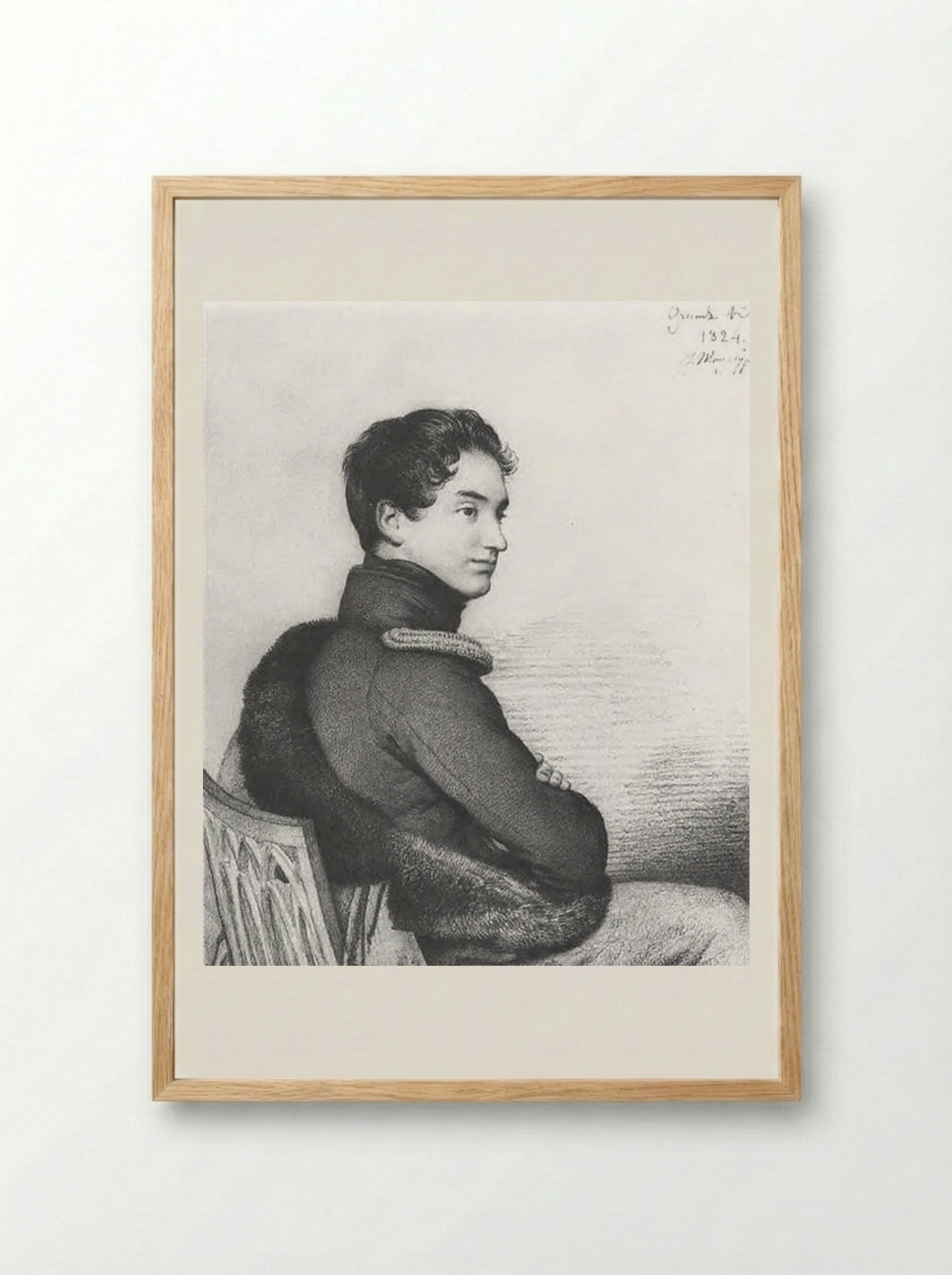 Portrait of Count Sergei Petrovich Buturlin - Orest Kiprensky - Framed Print Wood