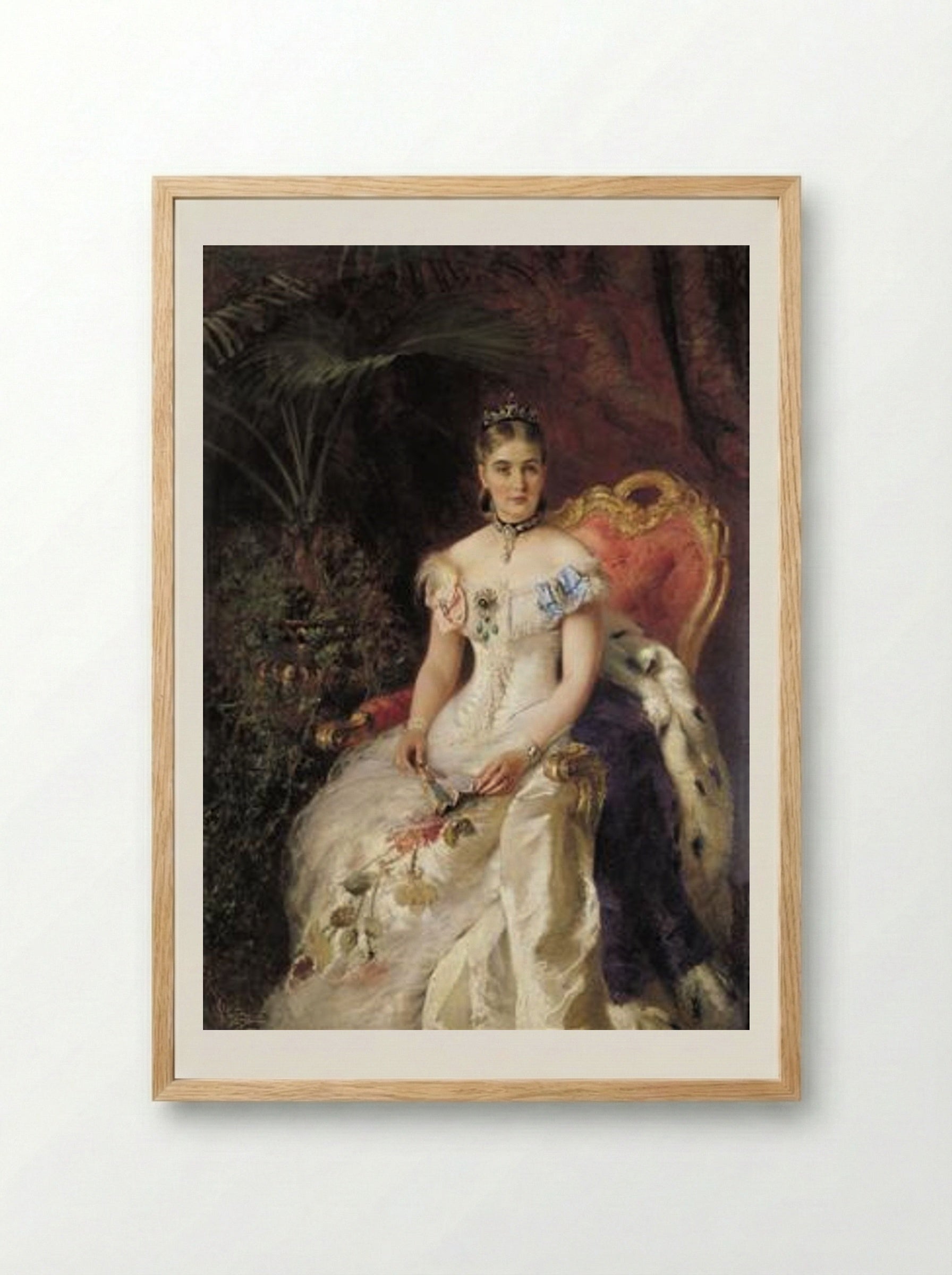Portrait of Countess Maria Mikhailovna Volkonskaya - Konstantin Makovsky - Framed Print Wood