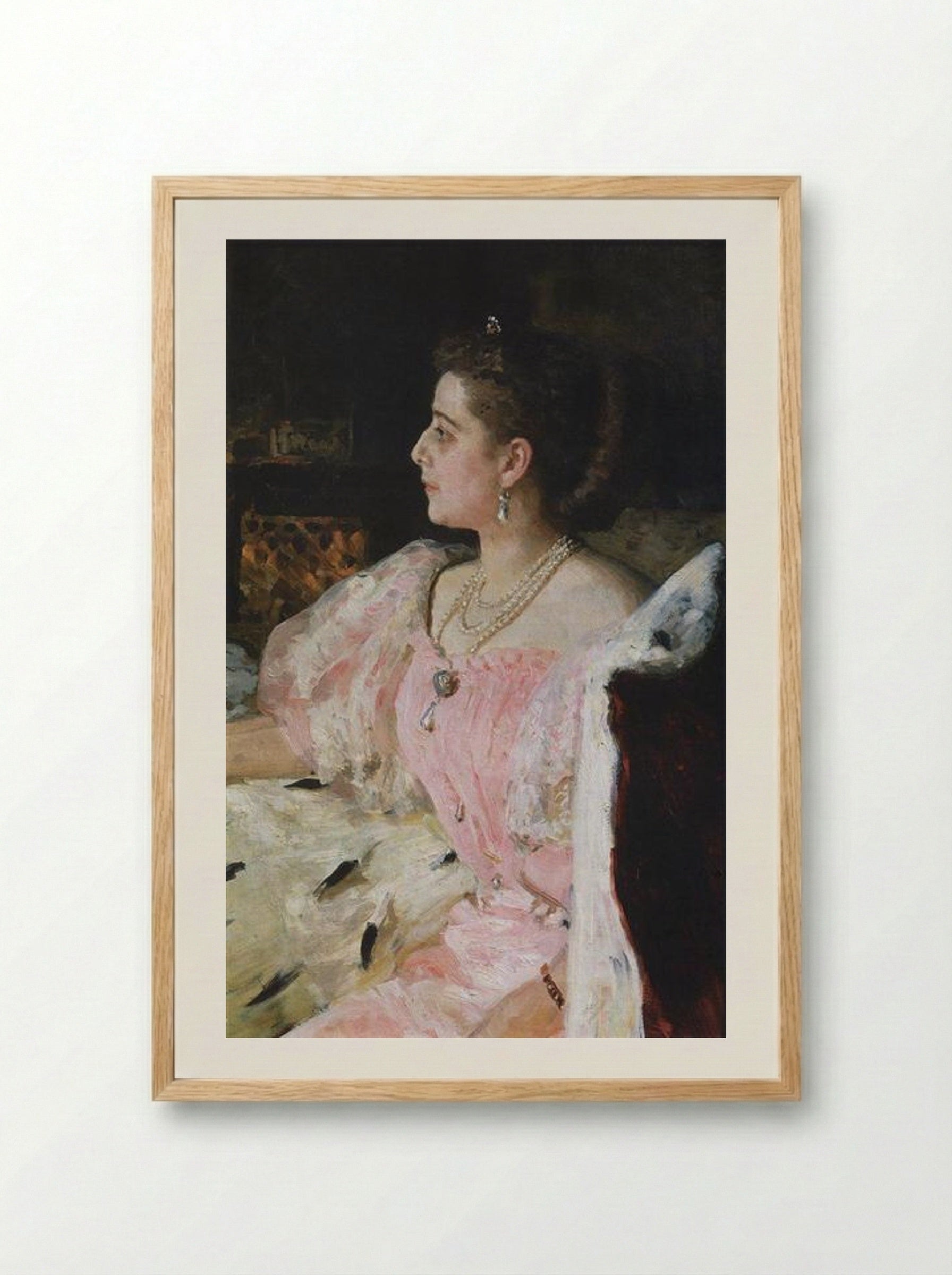 Portrait of Countess Natalia Golovina - Ilya Repin - Framed Print Wood