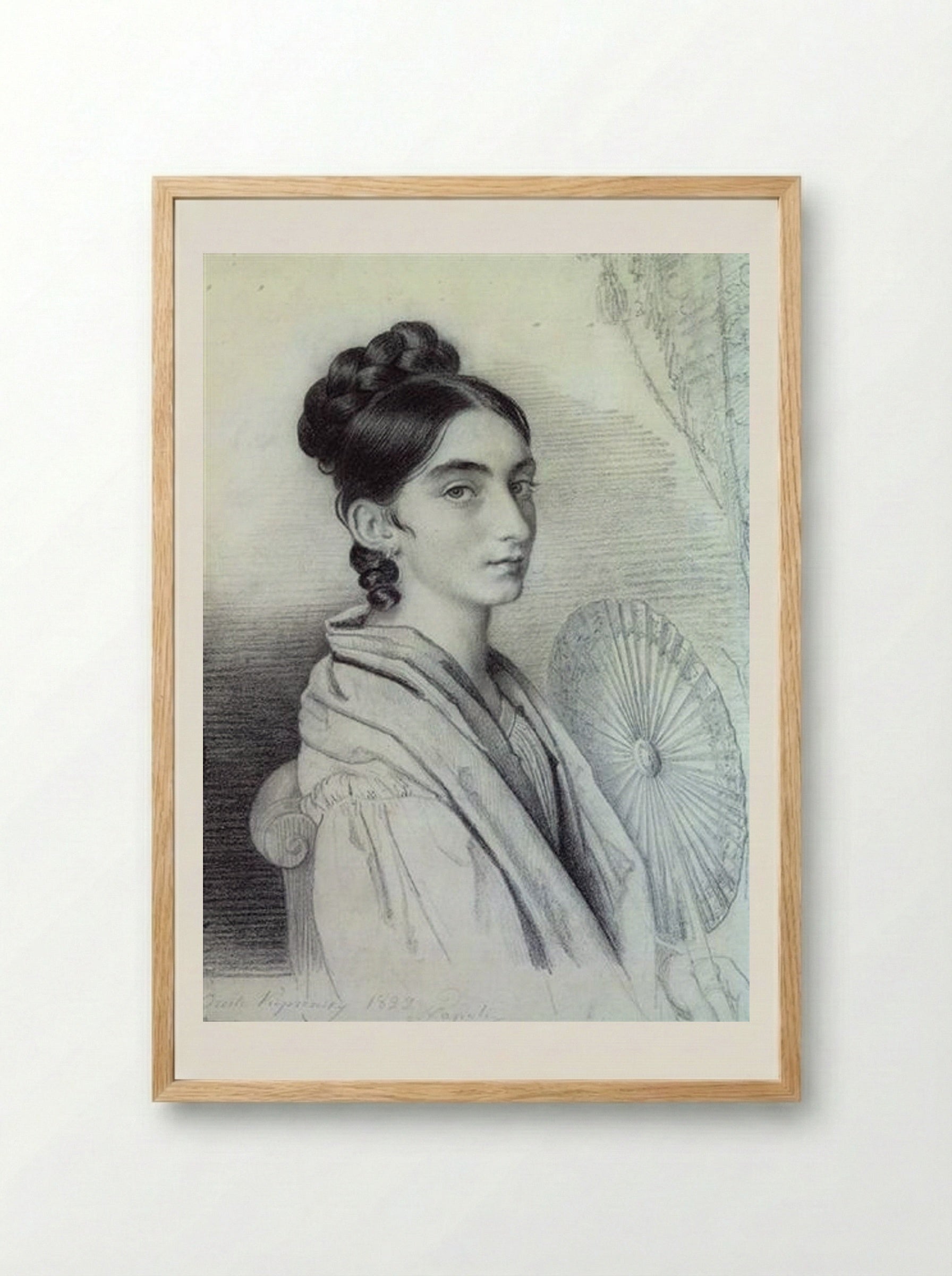 Portrait of Countess Sophia Alexandrovna Golenischev-Kutuzova - Orest Kiprensky - Framed Print Wood