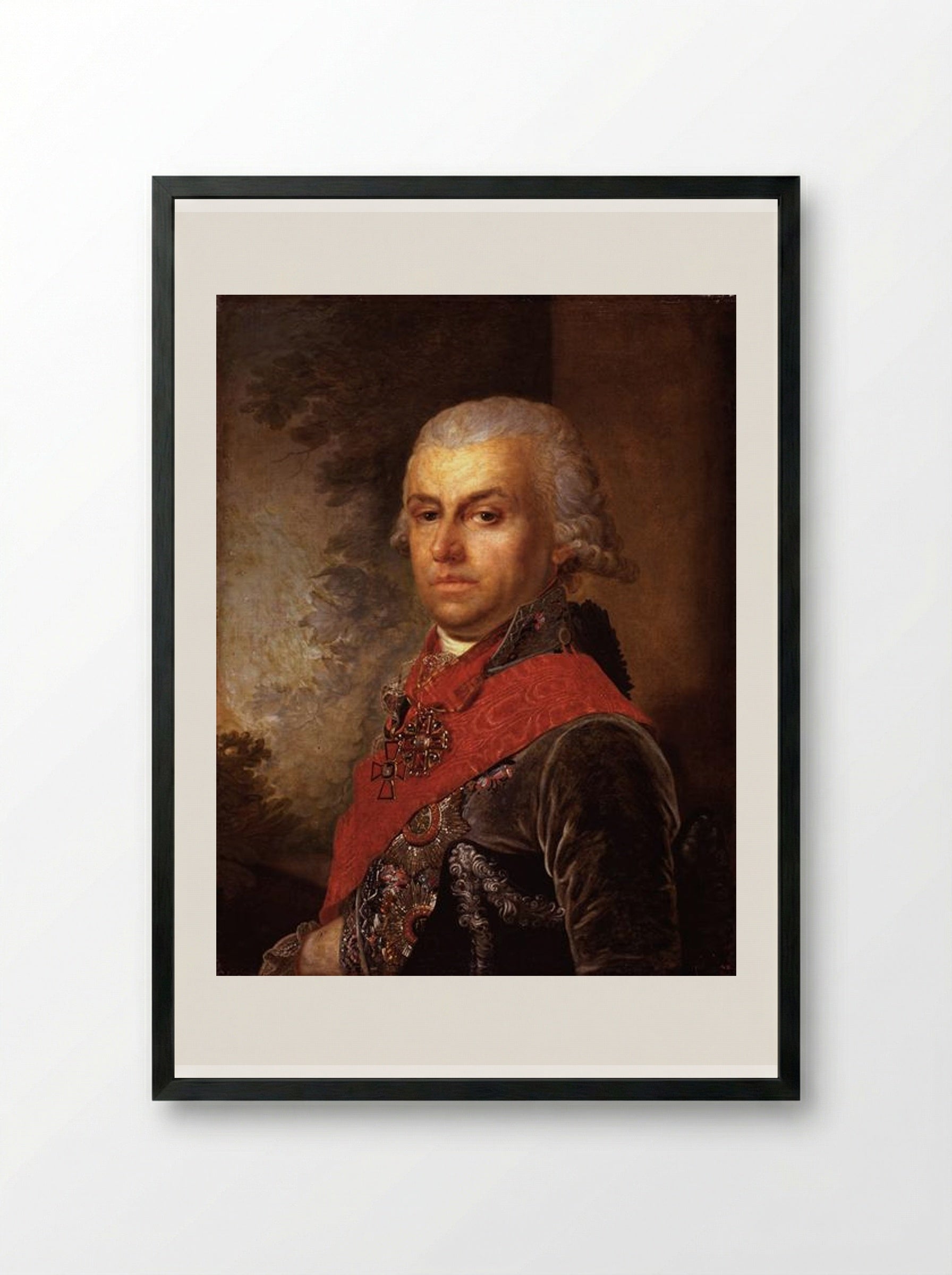 Portrait of D. P. Troschinsky - Vladimir Borovikovsky - Framed Print Black