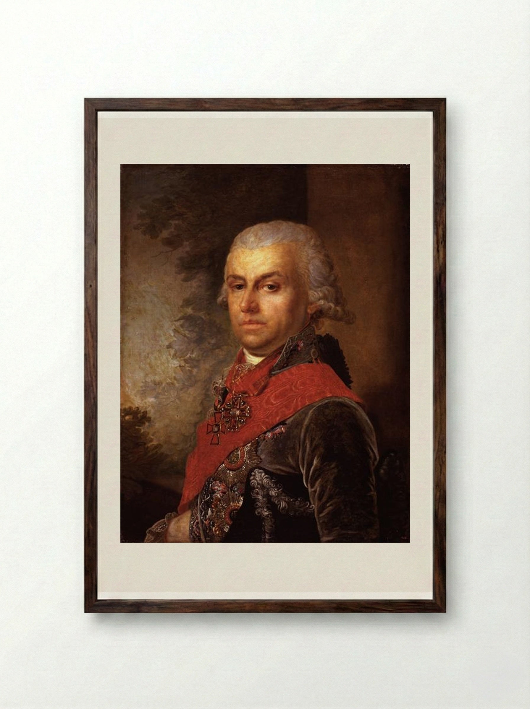 Portrait of D. P. Troschinsky - Vladimir Borovikovsky - Framed Print Dark Wood