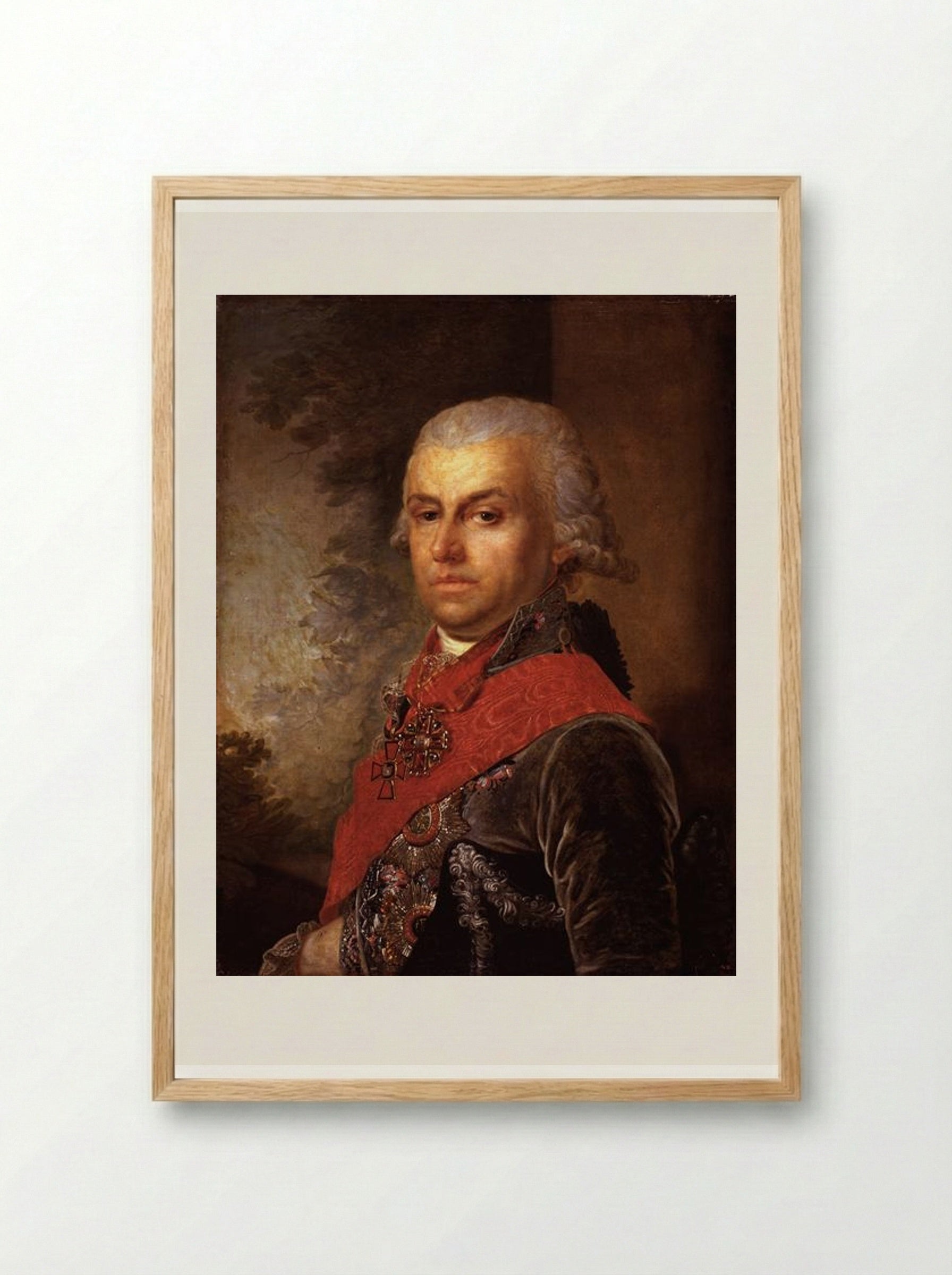 Portrait of D. P. Troschinsky - Vladimir Borovikovsky - Framed Print Wood