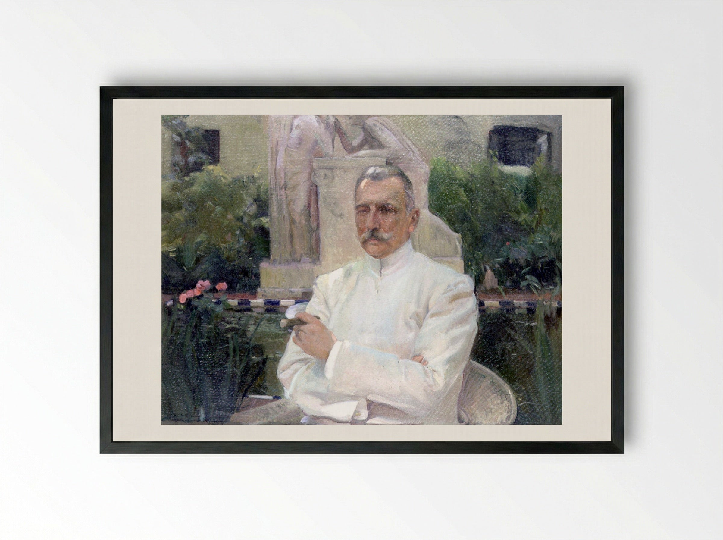 Portrait of D. Amalio Gimeno - Joaquín Sorolla - Framed Print Black