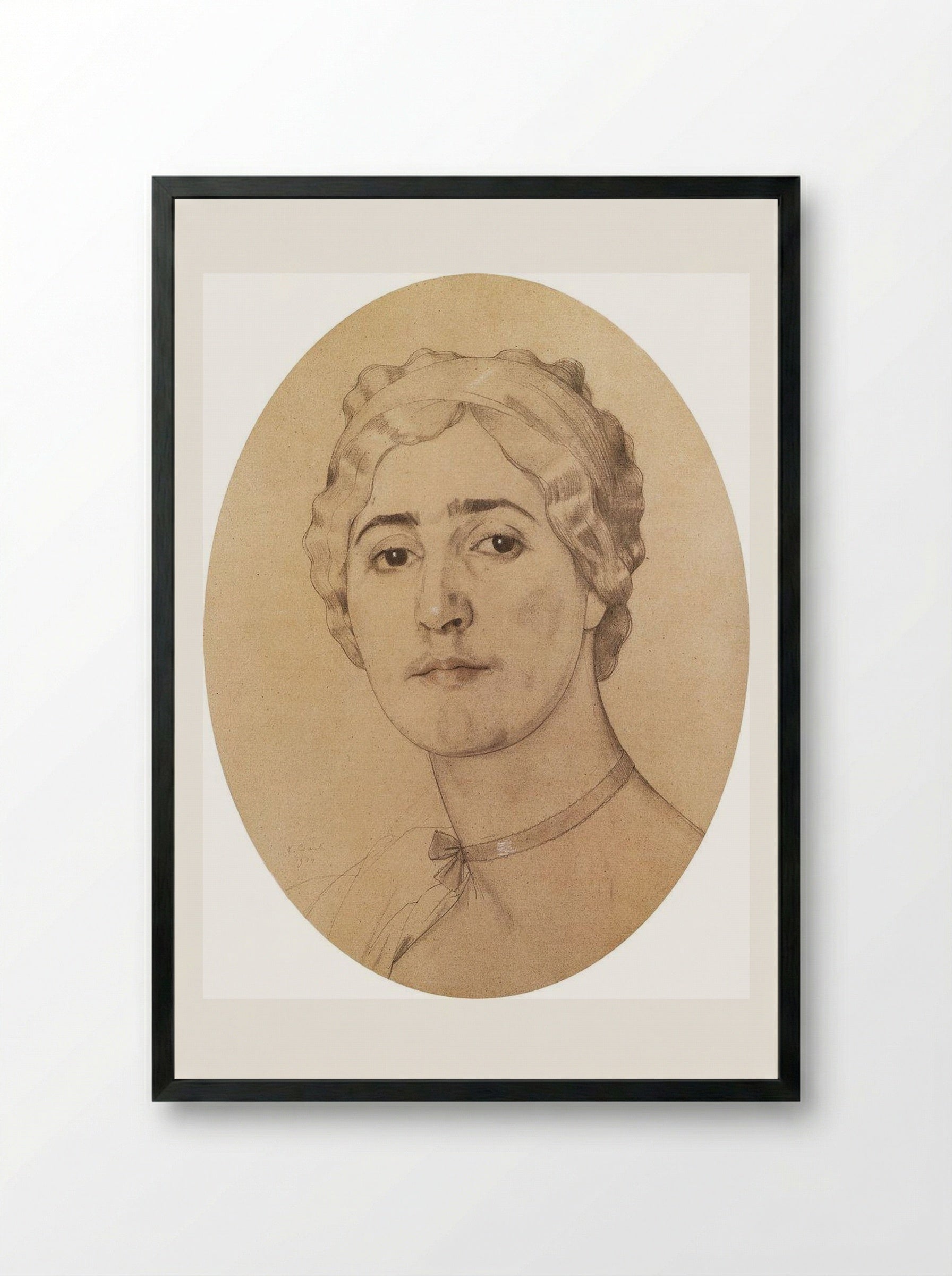 Portrait of D. Karysheva - Konstantin Somov - Framed Print Black