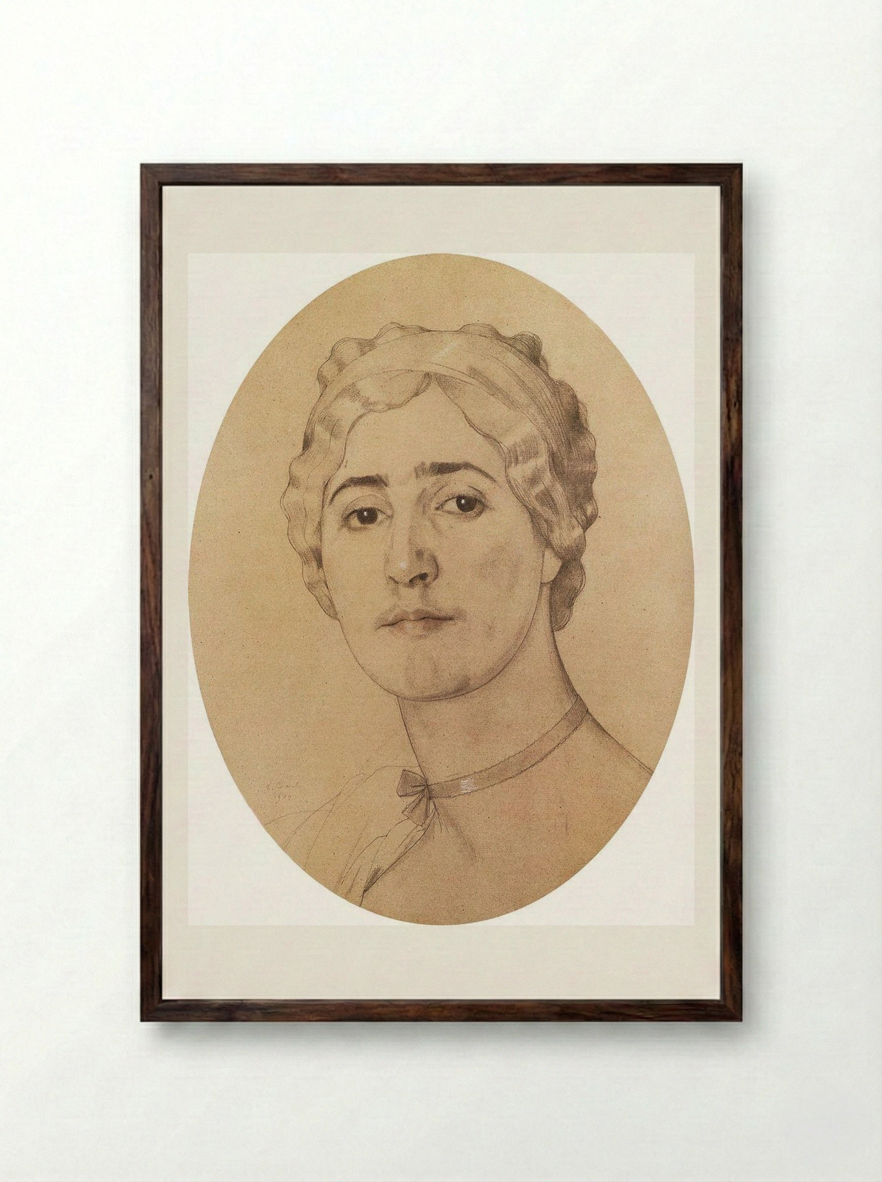 Portrait of D. Karysheva - Konstantin Somov - Framed Print Dark Wood