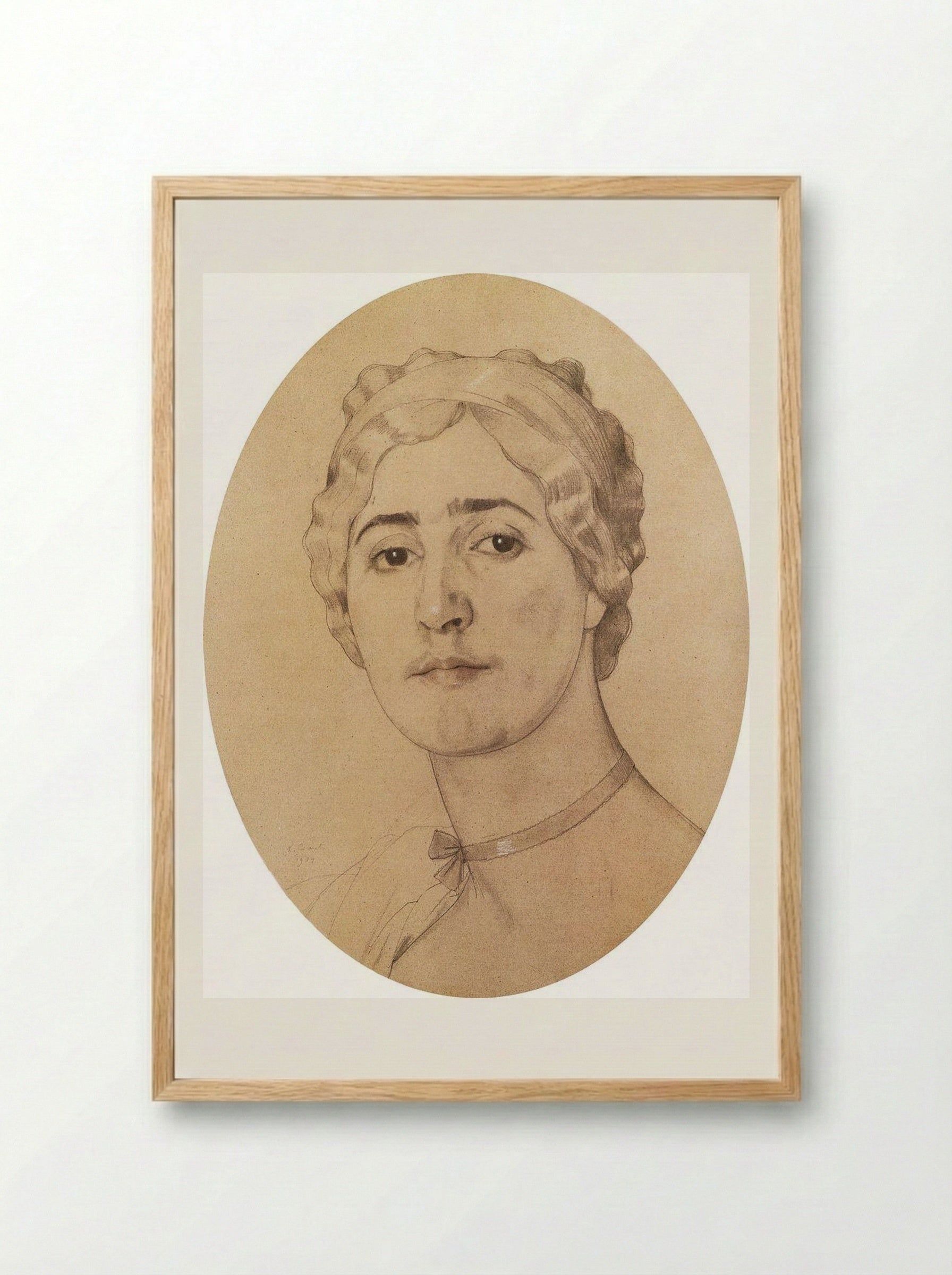 Portrait of D. Karysheva - Konstantin Somov - Framed Print Wood