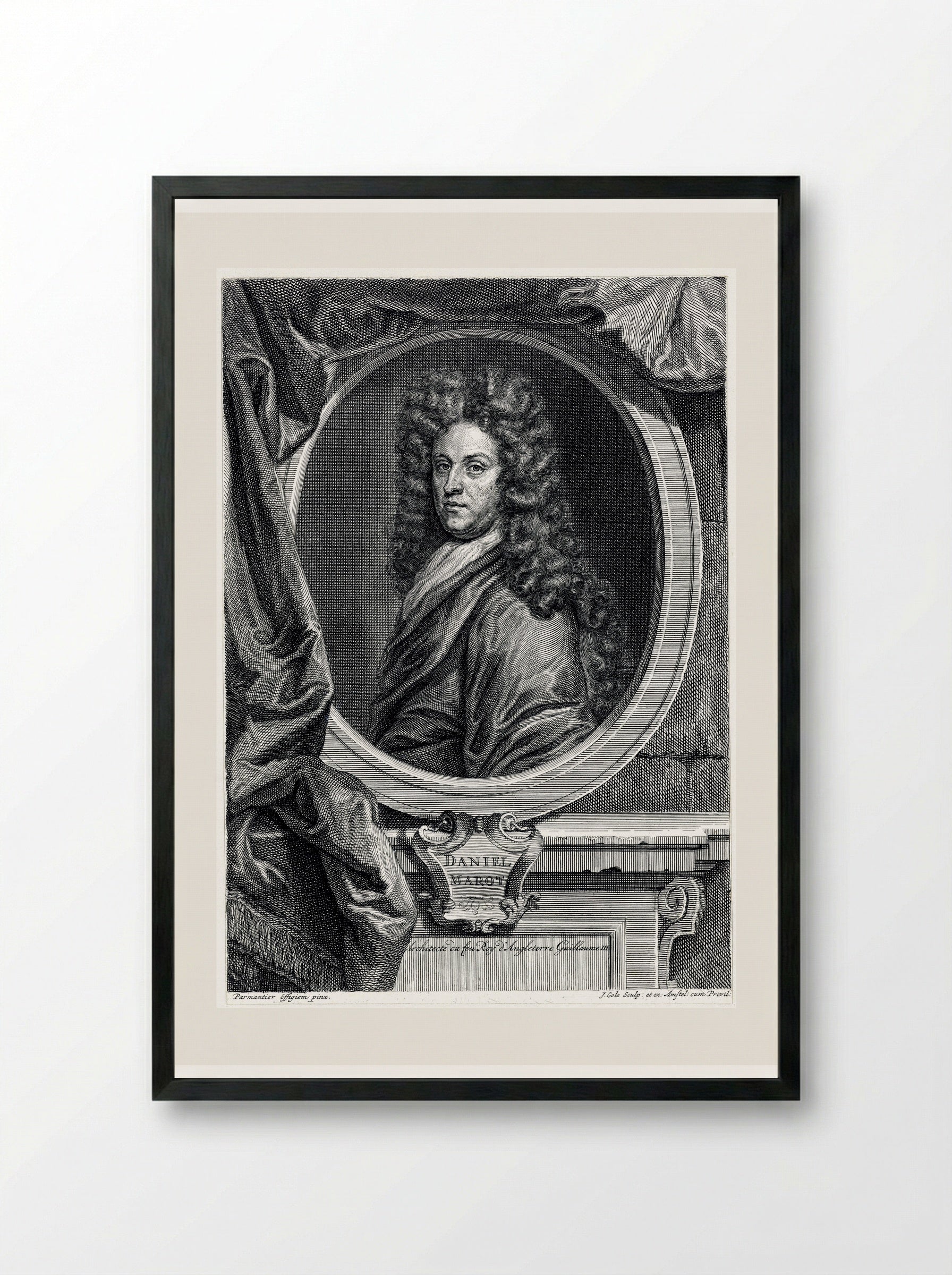 Portrait of Daniël Marot (I) - Daniël Marot (I) - Framed Print Black