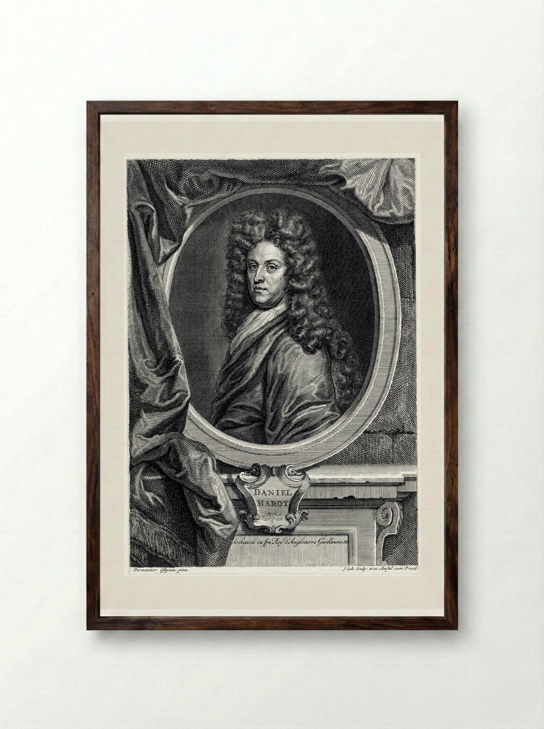 Portrait of Daniël Marot (I) - Daniël Marot (I) - Framed Print Dark Wood