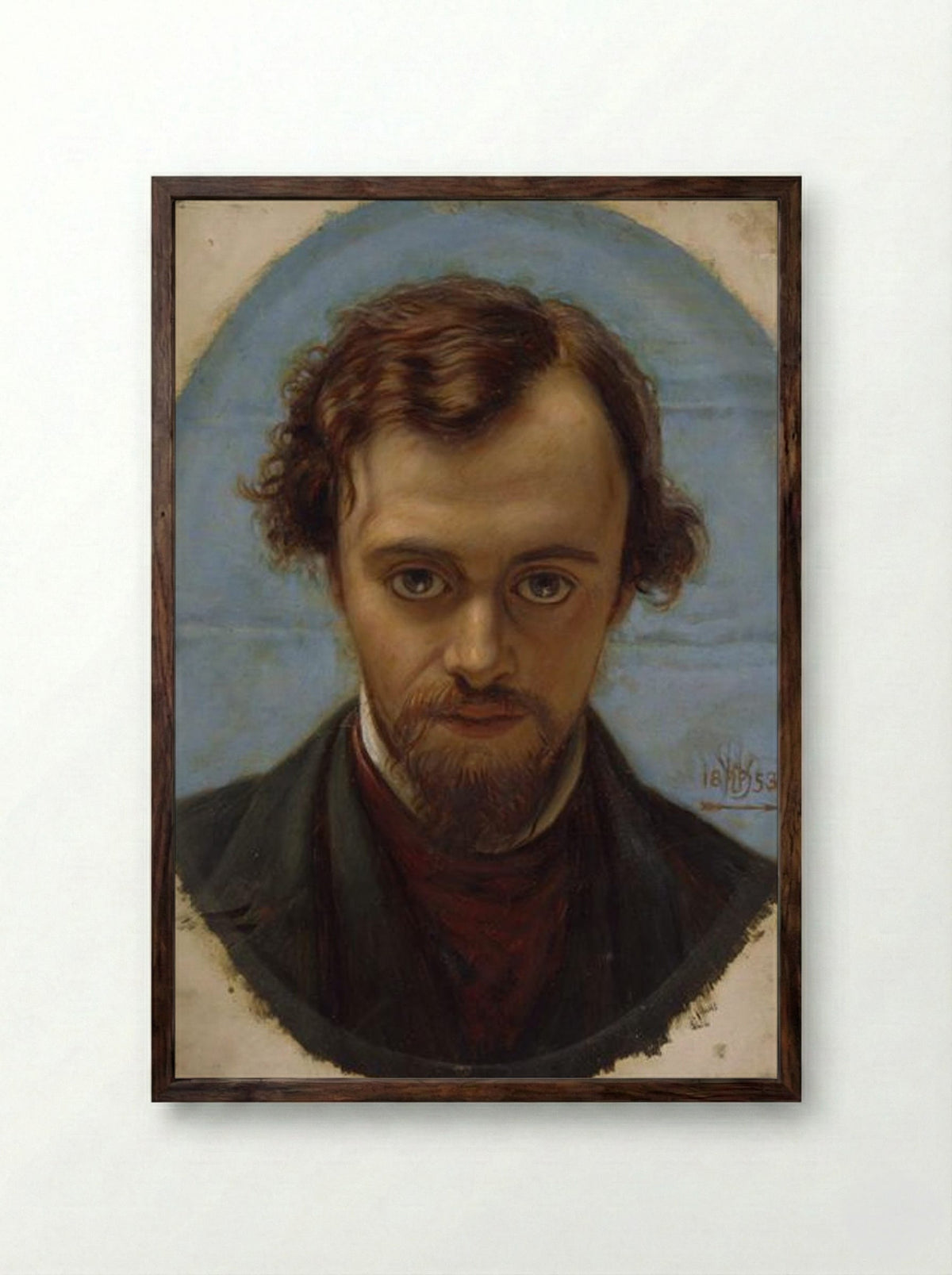 Portrait of Dante Gabriel Rossetti - William Holman Hunt - Framed Print Dark Wood