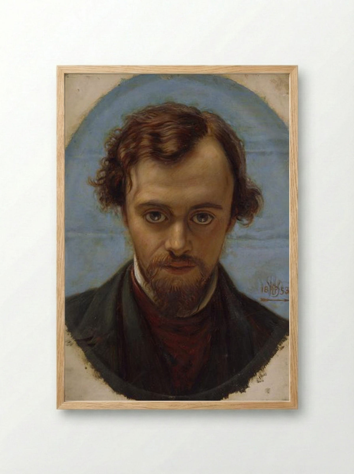 Portrait of Dante Gabriel Rossetti - William Holman Hunt - Framed Print Wood