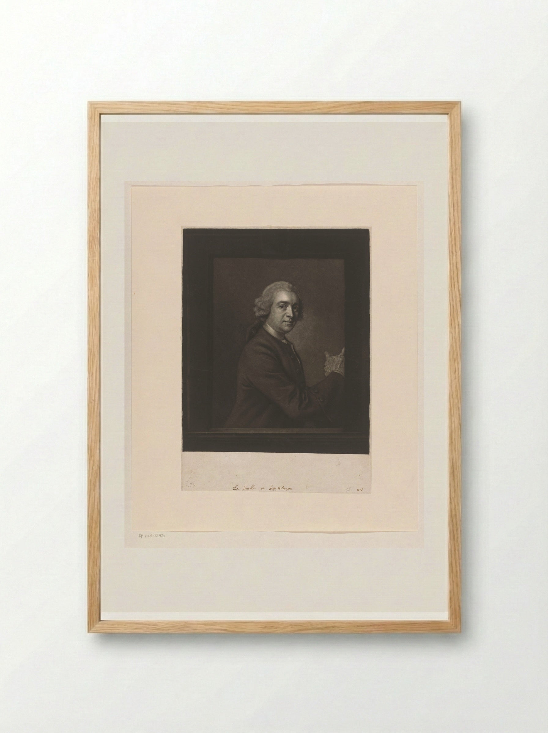 Portrait of David Garrick - James McArdell - Framed Print Wood