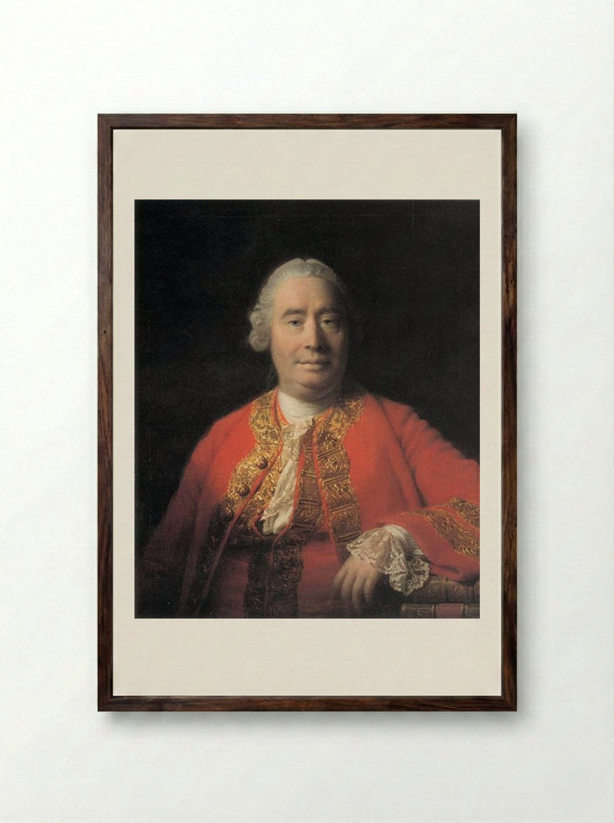 Portrait of David Hume - Allan Ramsay - Framed Print Dark Wood