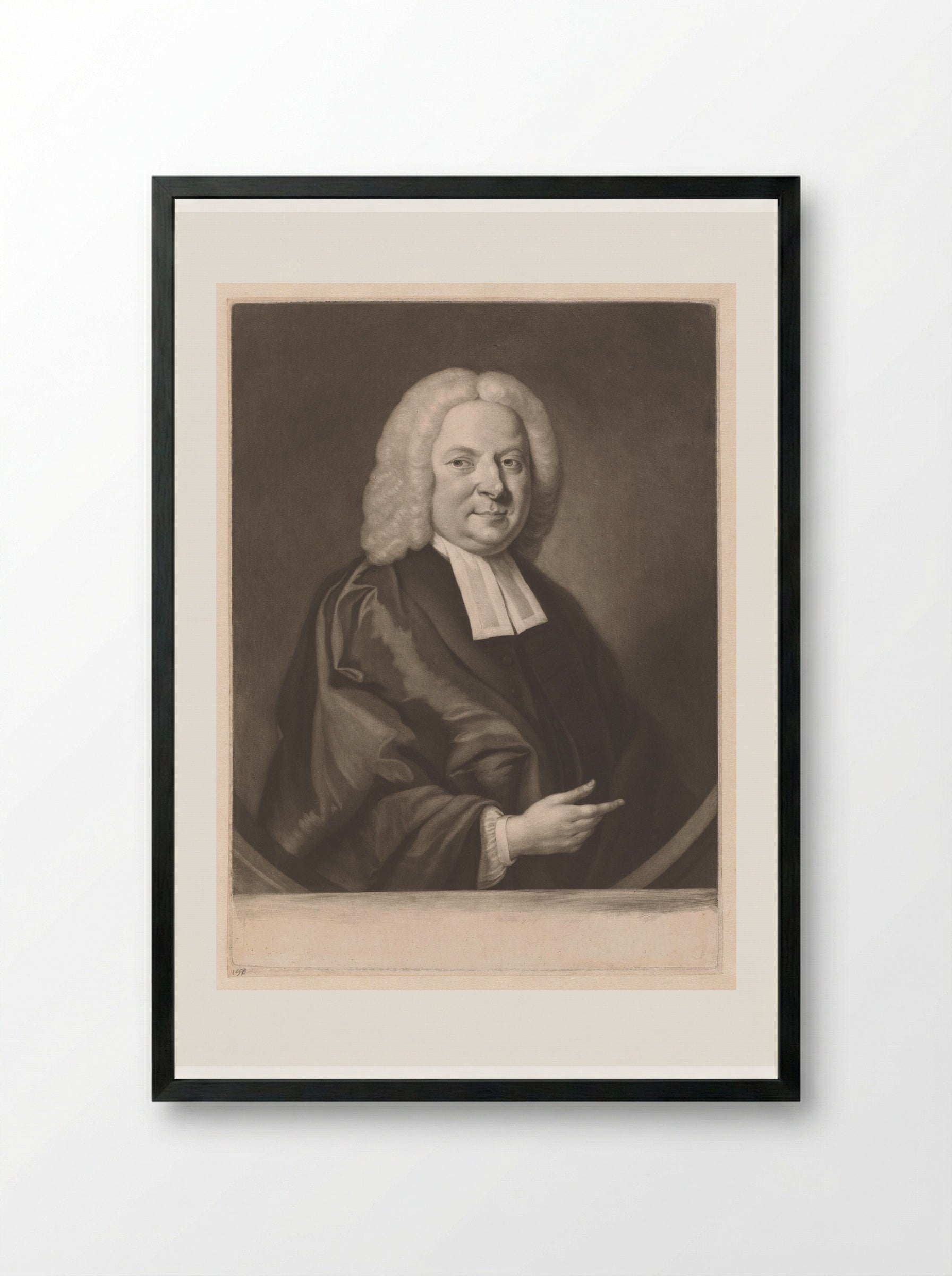 Portrait of David Jennings - James McArdell - Framed Print Black