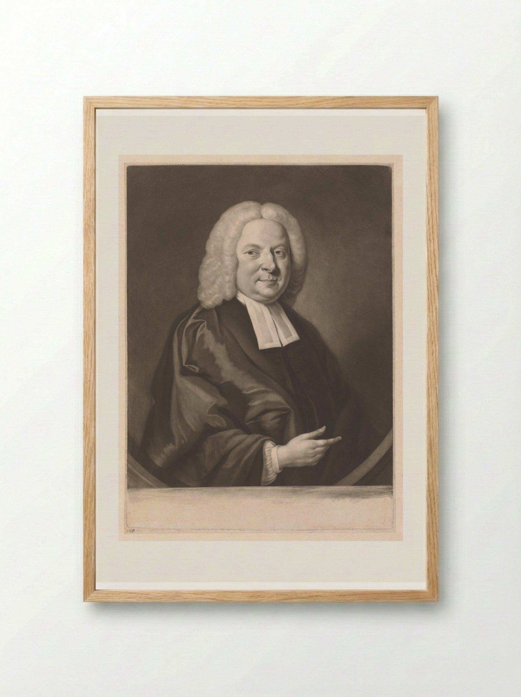 Portrait of David Jennings - James McArdell - Framed Print Wood