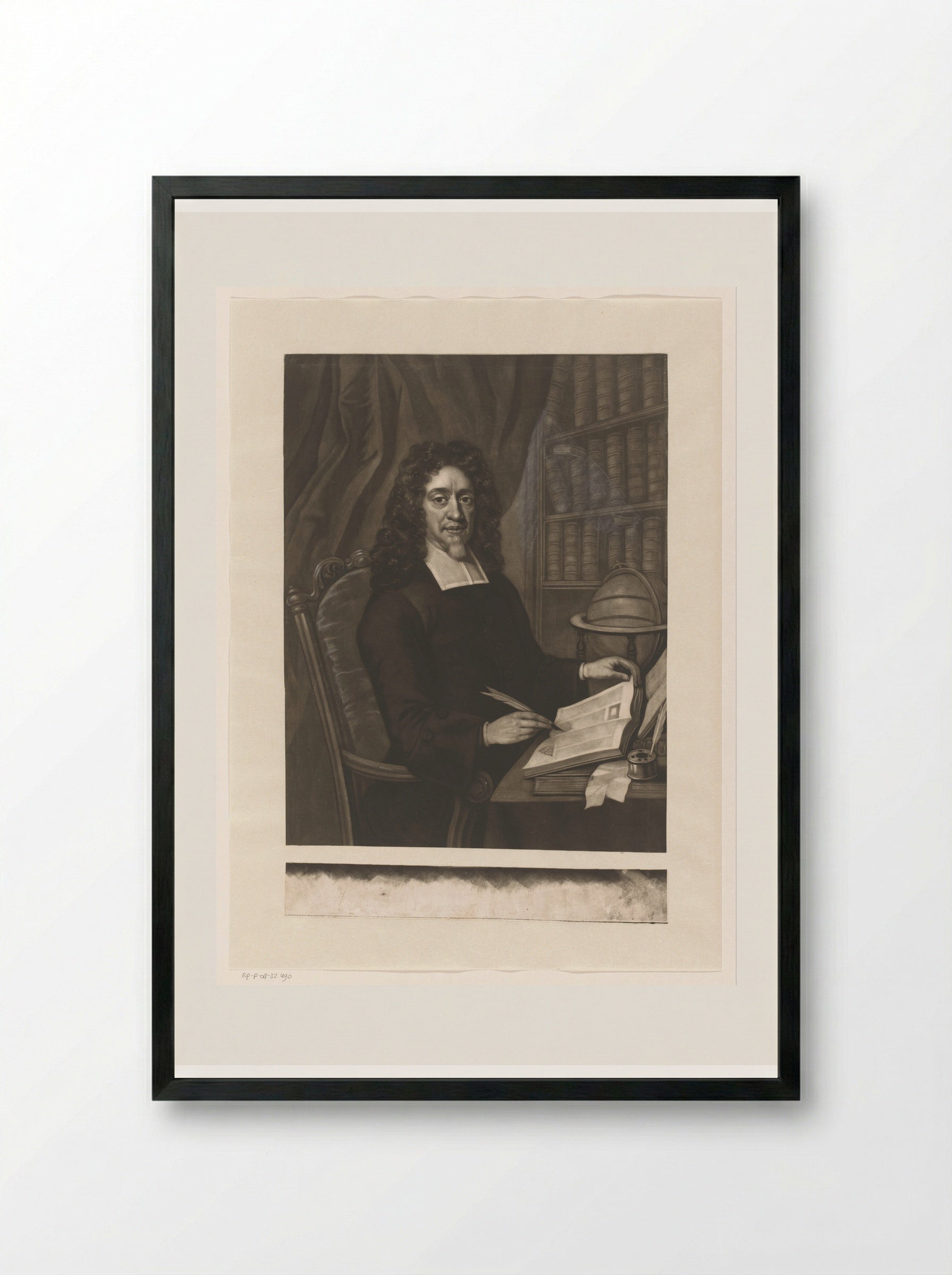 Portrait of David Nieto - James McArdell - Framed Print Black