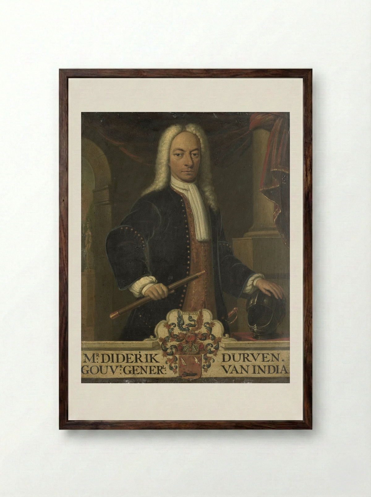 Portrait of Diederik van Durven - Hendrik van den Bosch - Framed Print Dark Wood