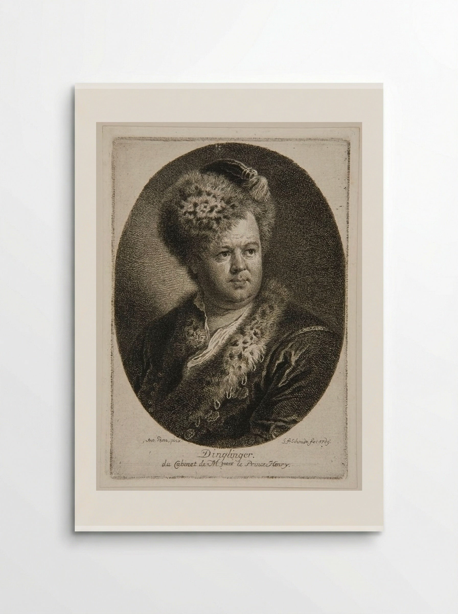 Portrait of Dinglinger - Georg Friedrich Schmidt - Poster