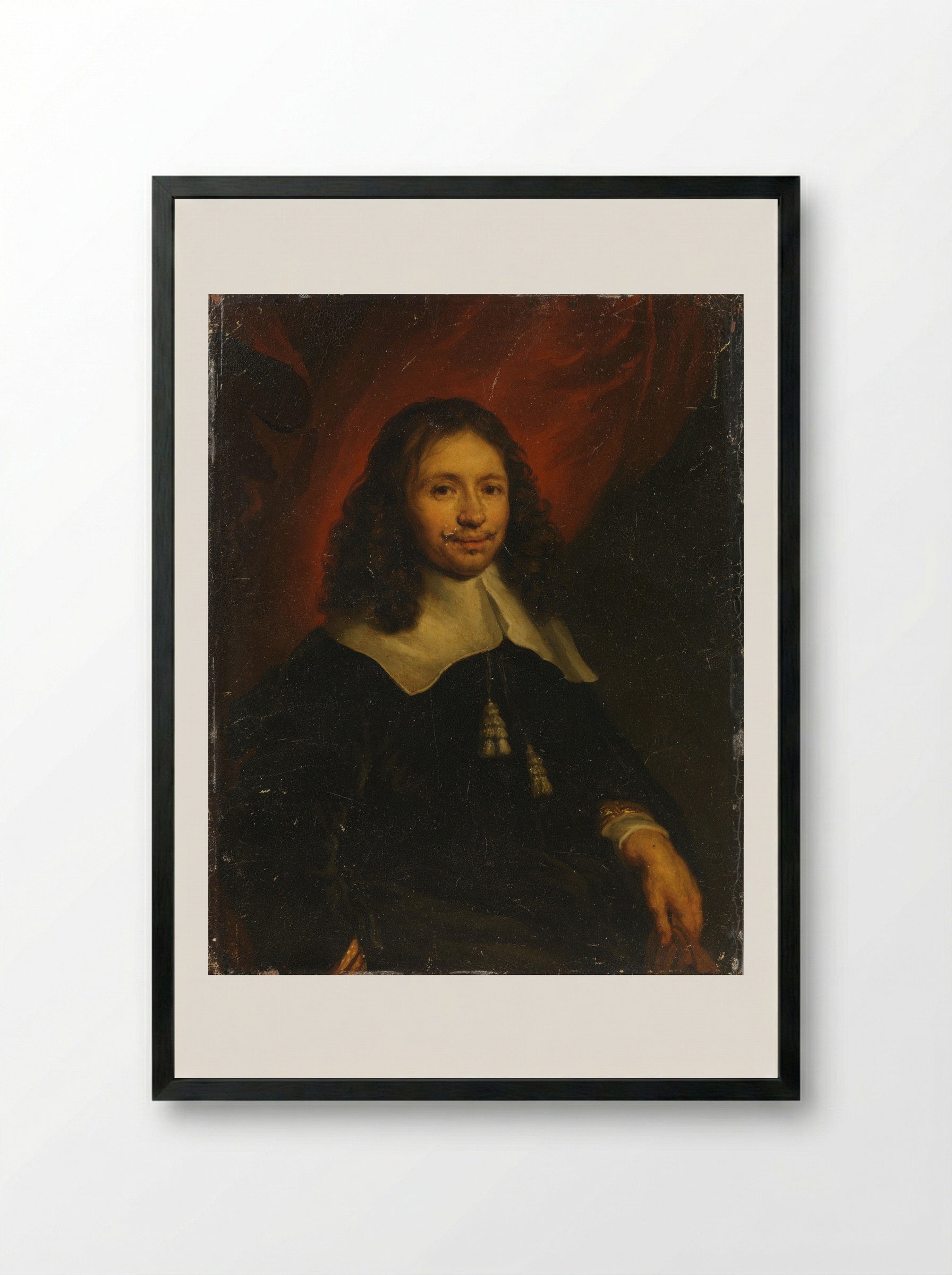 Portrait of Dionijs Wijnands - Jan van Noordt - Framed Print Black