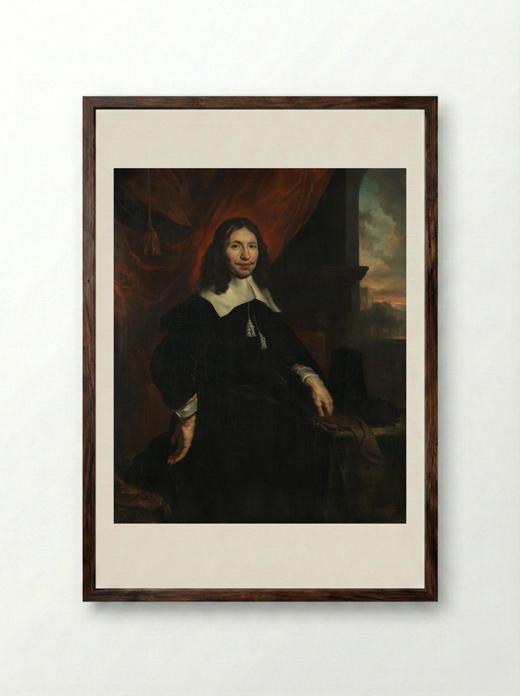 Portrait of Dionijs Wijnands - Jan van Noordt - Framed Print Dark Wood