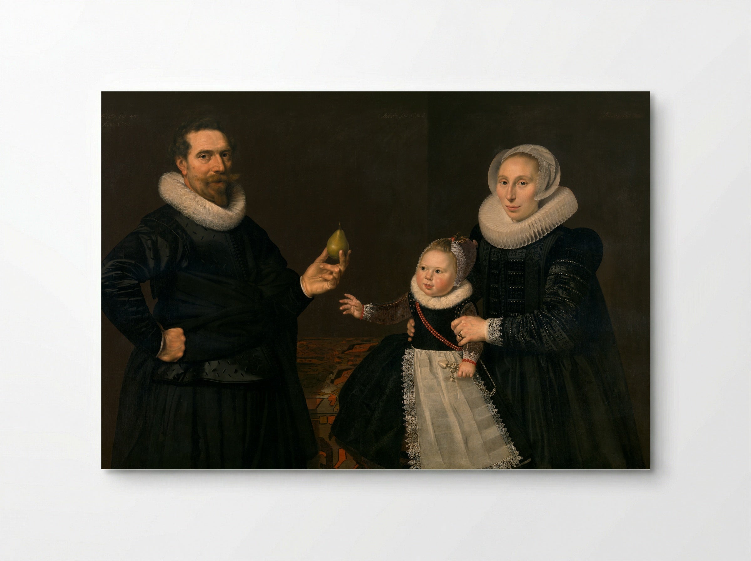 Portrait of Dirck Hasselaer with his Wife and Child - Cornelis van der Voort - Poster