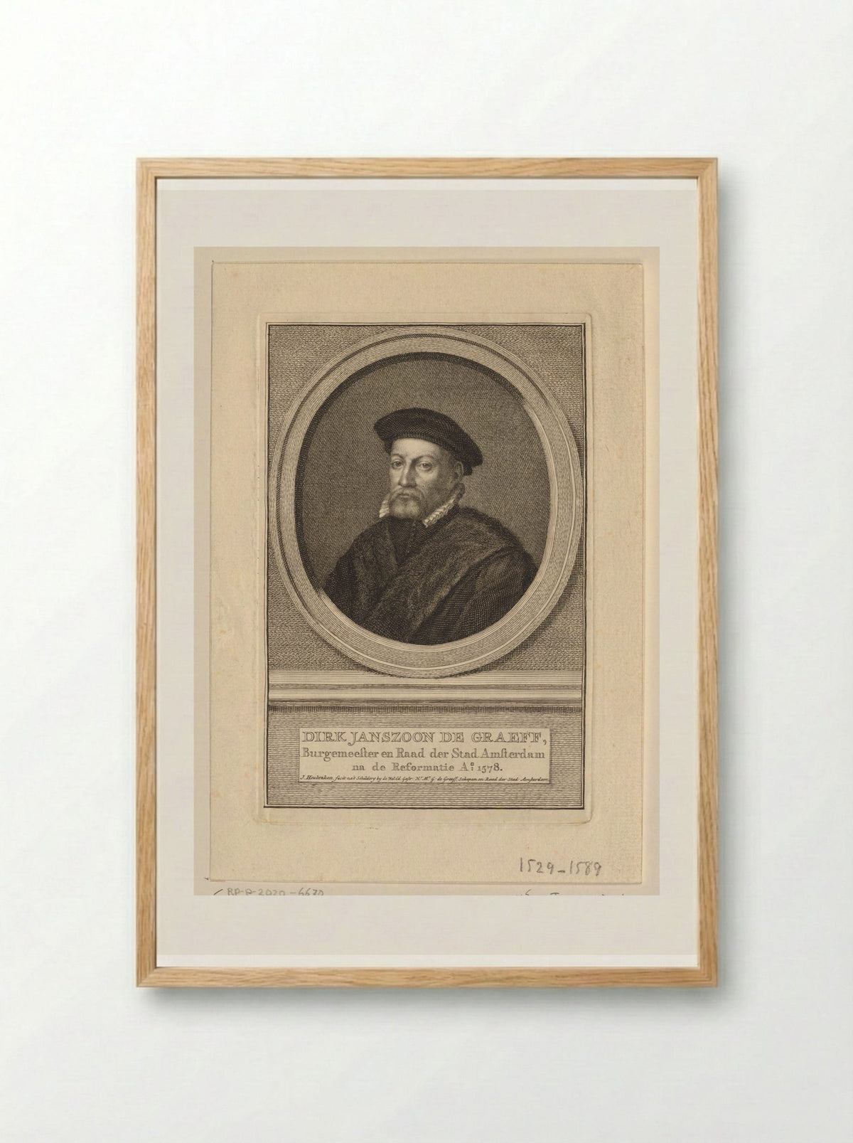 Portrait of Dirk Janszoon de Graeff - Jacob Houbraken - Framed Print Wood