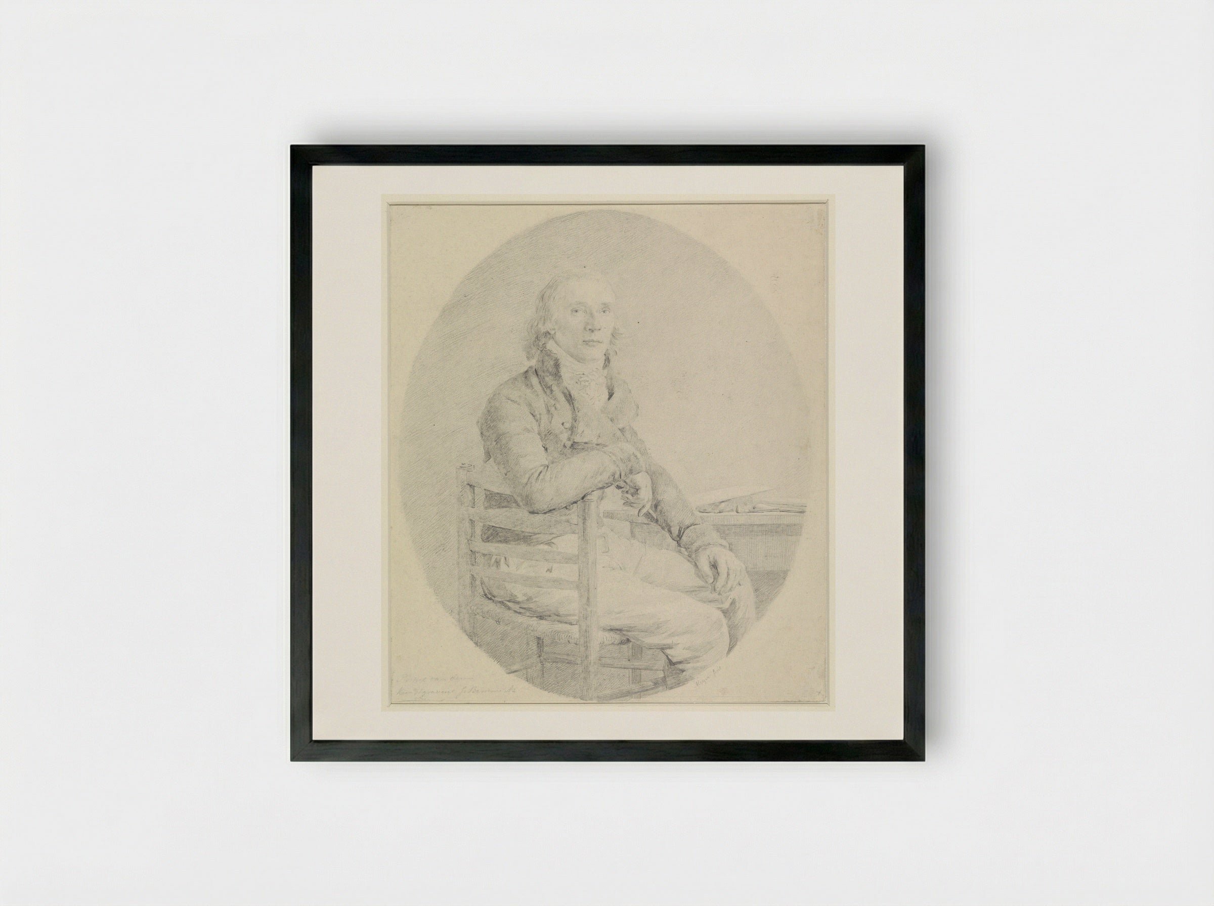 Portrait of Dirk Langendijk - Joannes Bemme - Framed Print Black