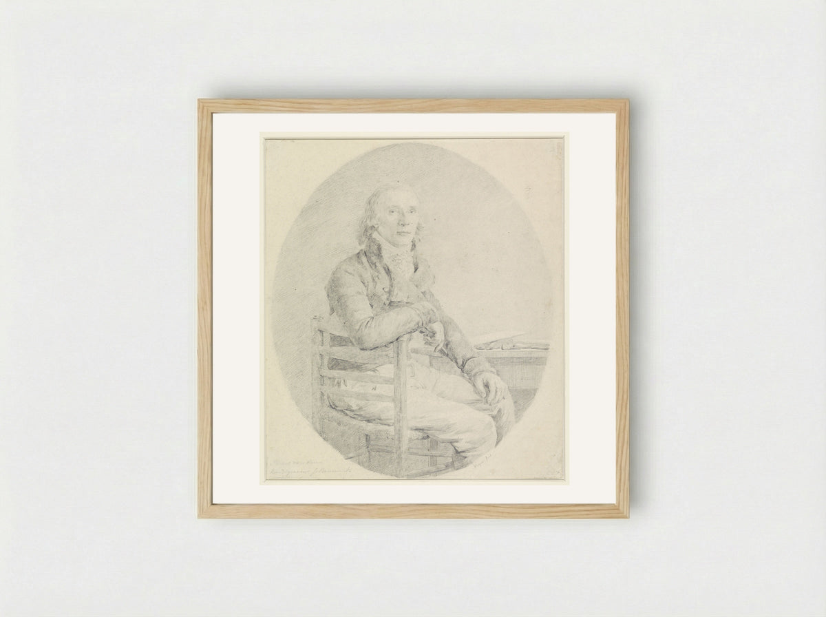 Portrait of Dirk Langendijk - Joannes Bemme - Framed Print Wood