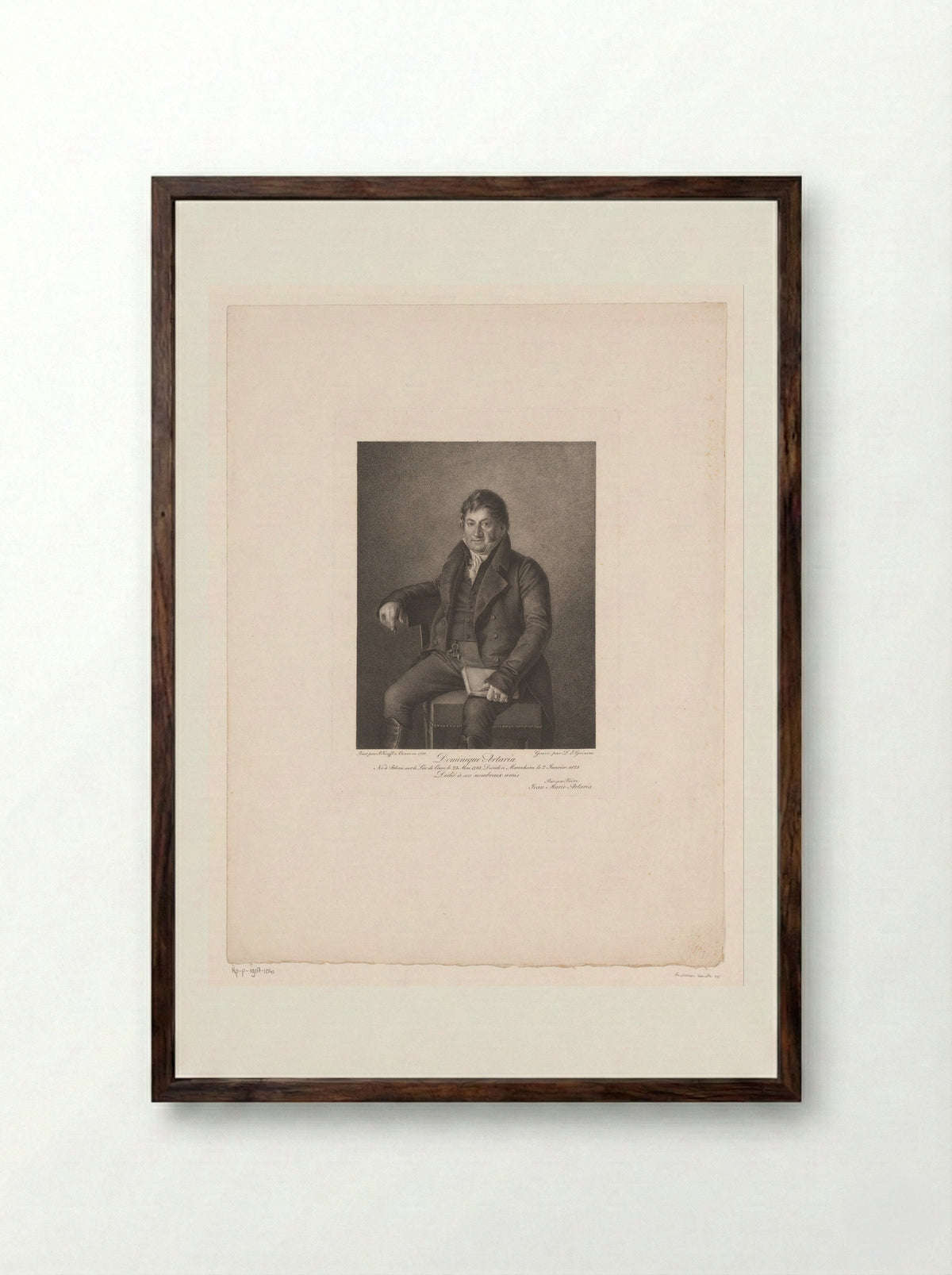 Portrait of Domenico Artaria - Ludwig Gottlieb Portman - Framed Print Dark Wood