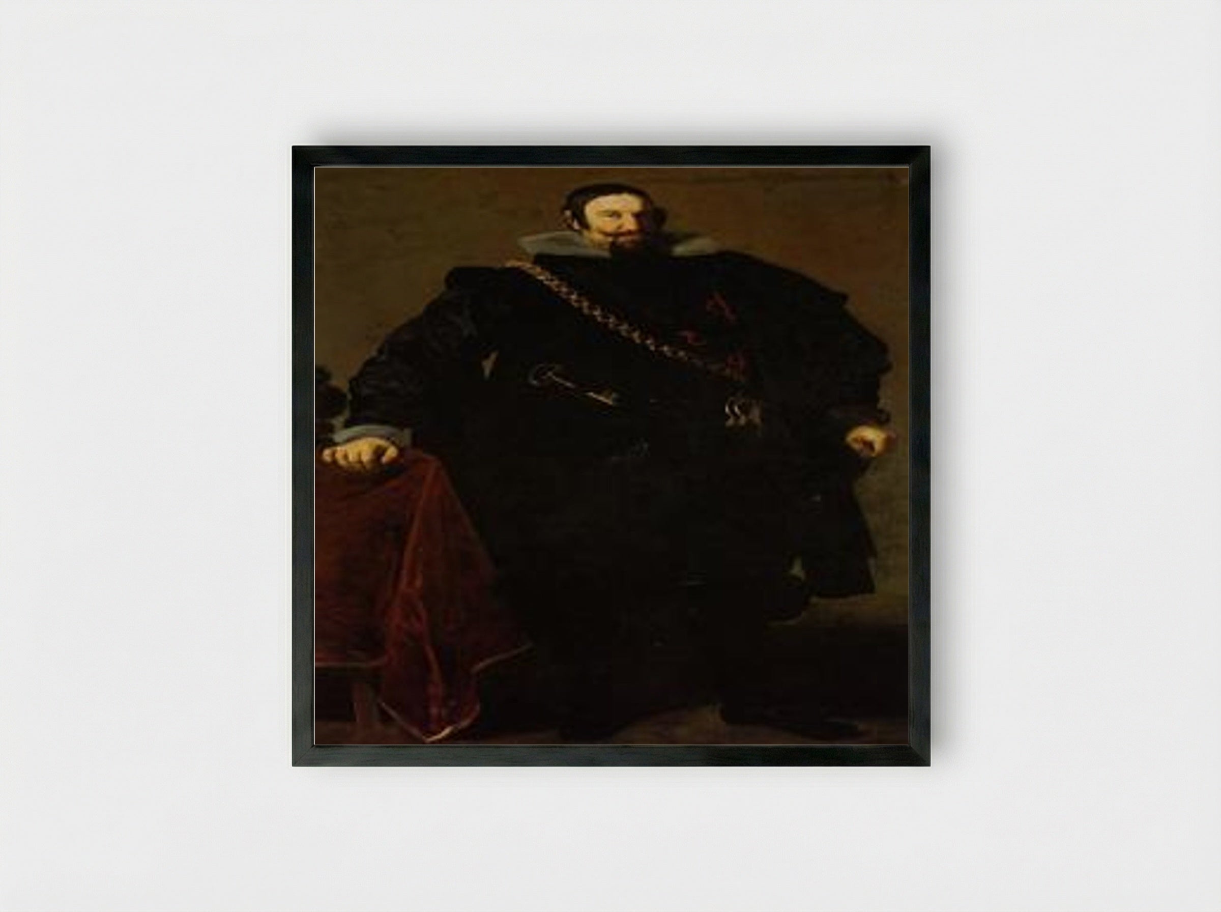 Portrait of Don Gaspar de Guzmán, Count-Duke of Olivares - Diego Velázquez - Framed Print Black