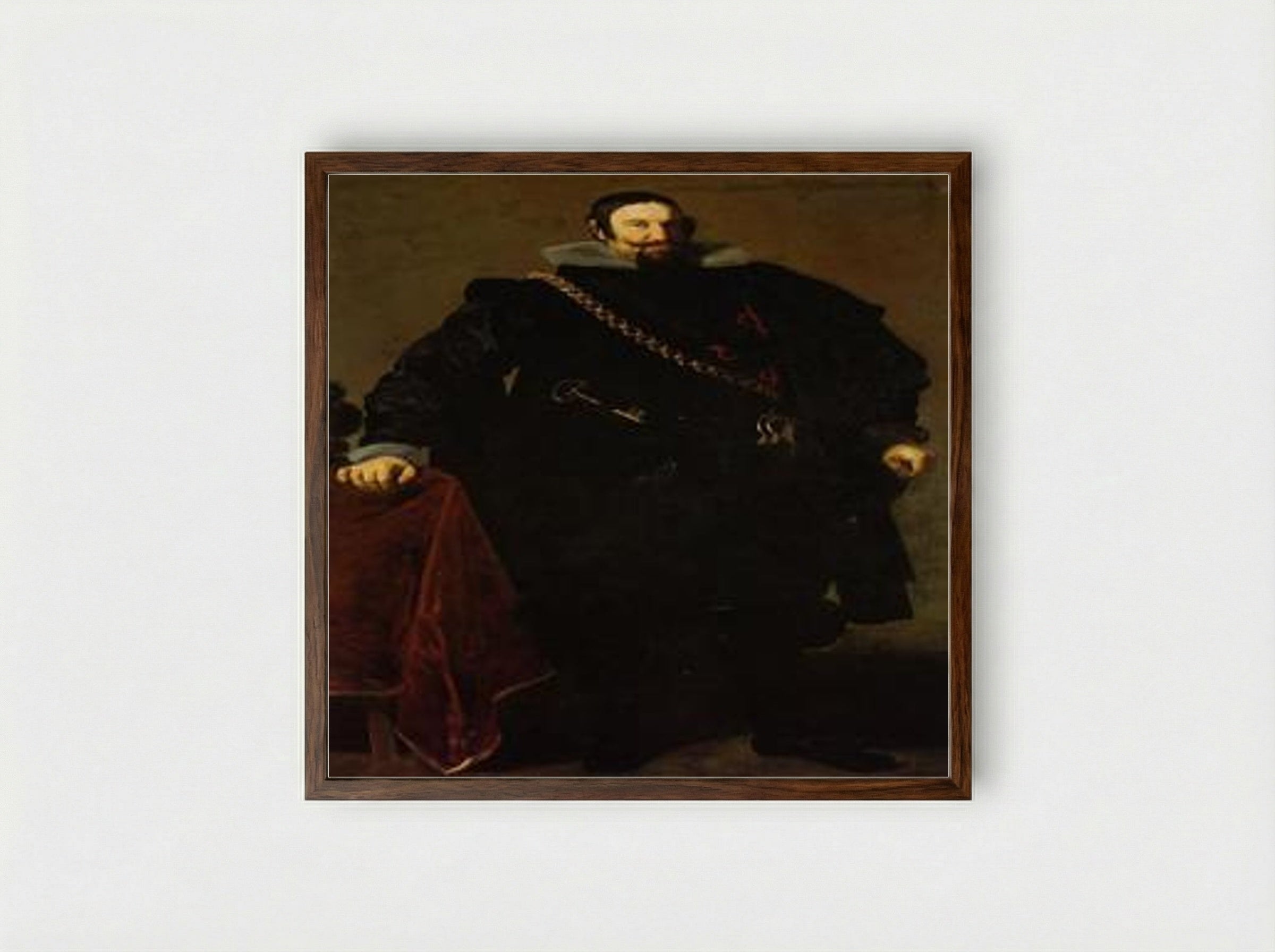 Portrait of Don Gaspar de Guzmán, Count-Duke of Olivares - Diego Velázquez - Framed Print Dark Wood
