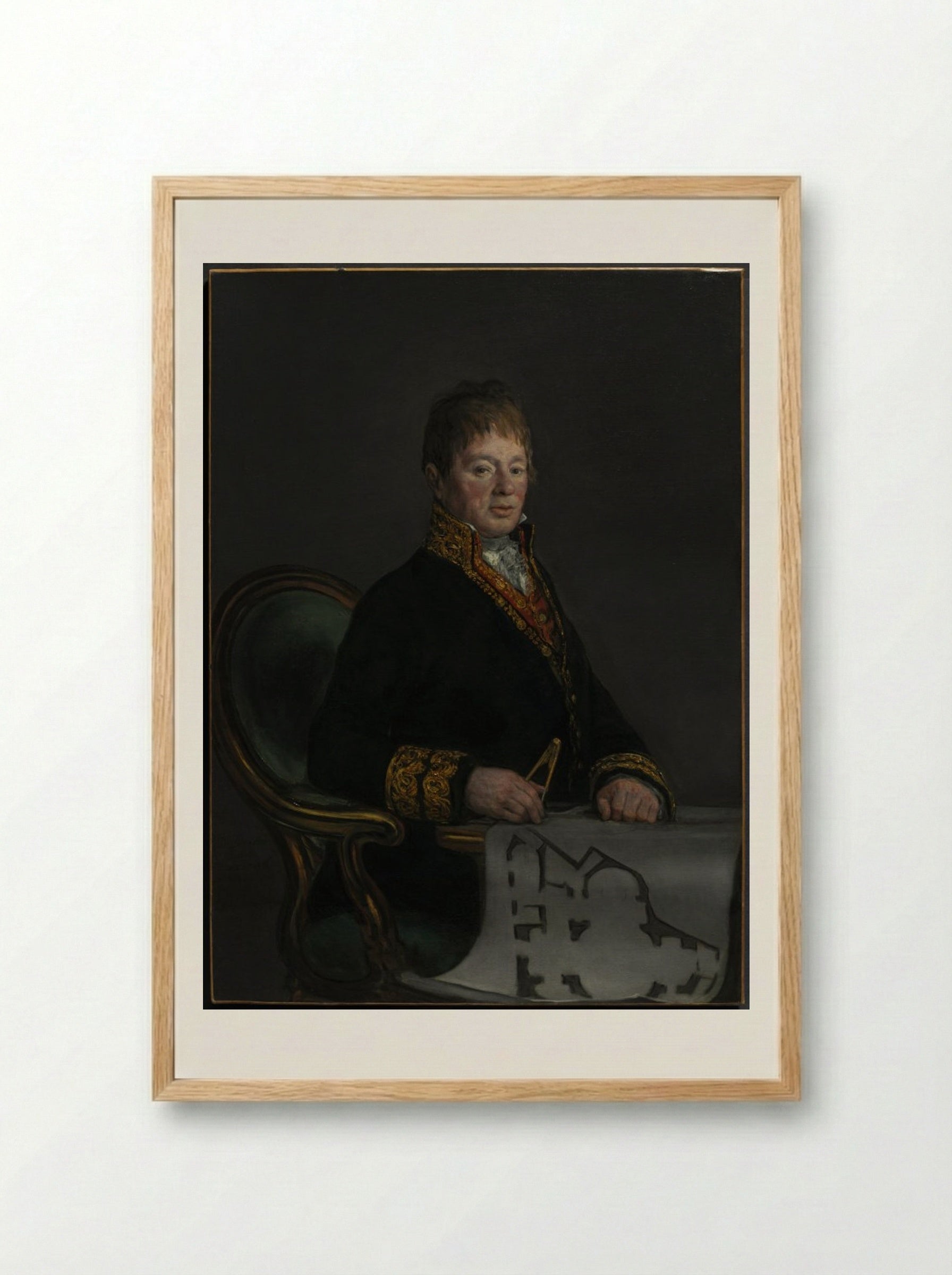 Portrait of Don Juan Antonio Cuervo - Francisco de Goya - Framed Print Wood
