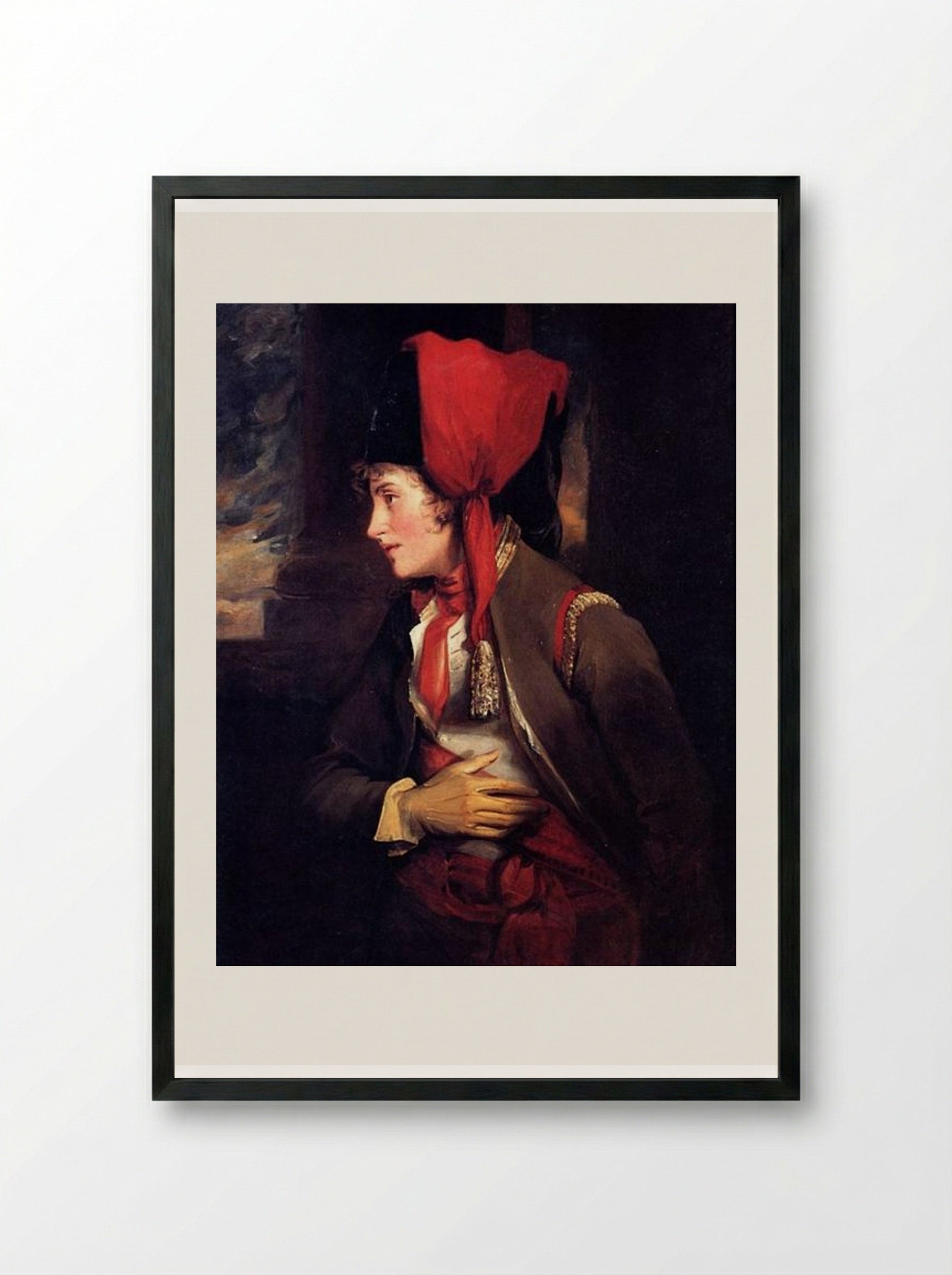 Portrait of Dorothy Jordan as Rosalind in ‘As You Like It’ - John Hoppner - Framed Print Black