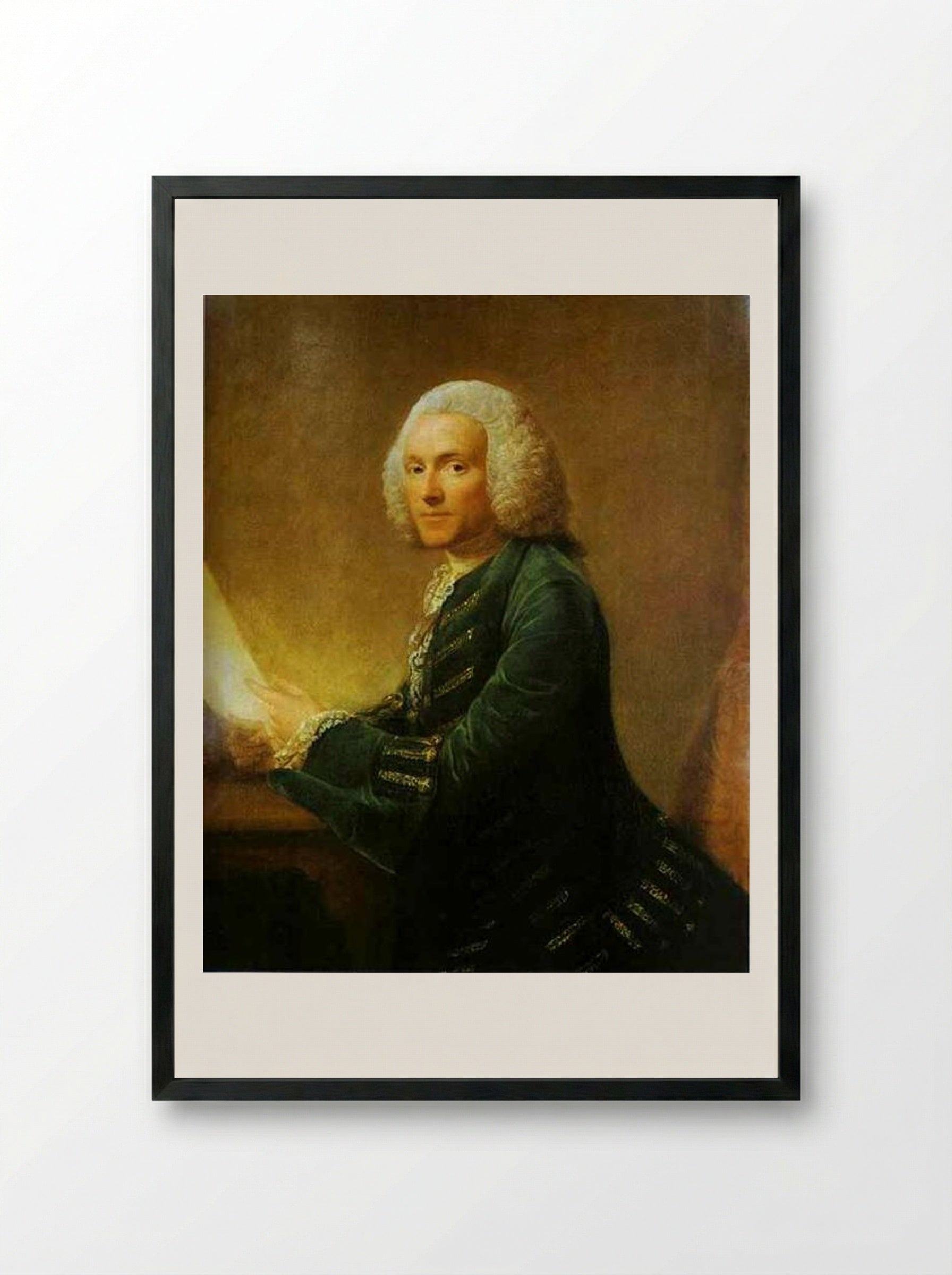 Portrait of Dr. William Hunter - Allan Ramsay - Framed Print Black