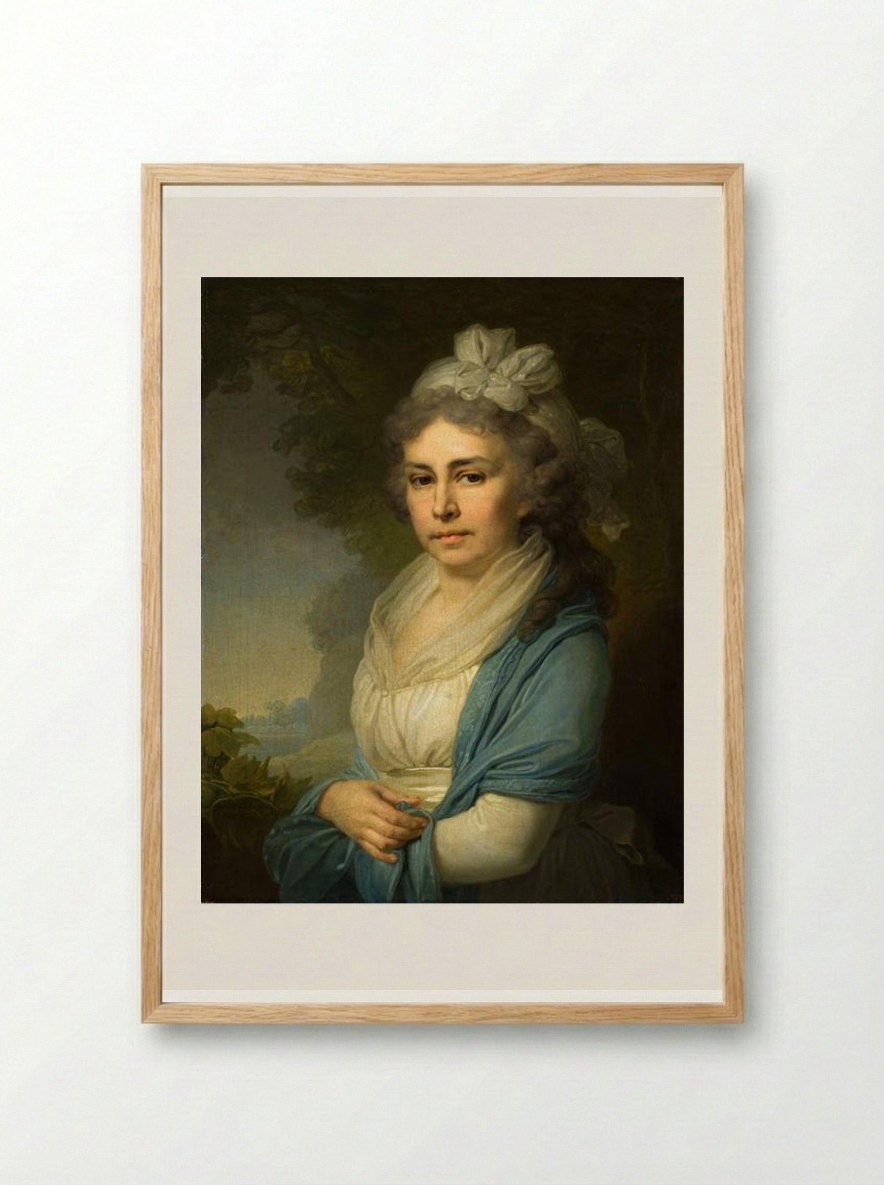 Portrait of E. I. Nekludova - Vladimir Borovikovsky - Framed Print Wood