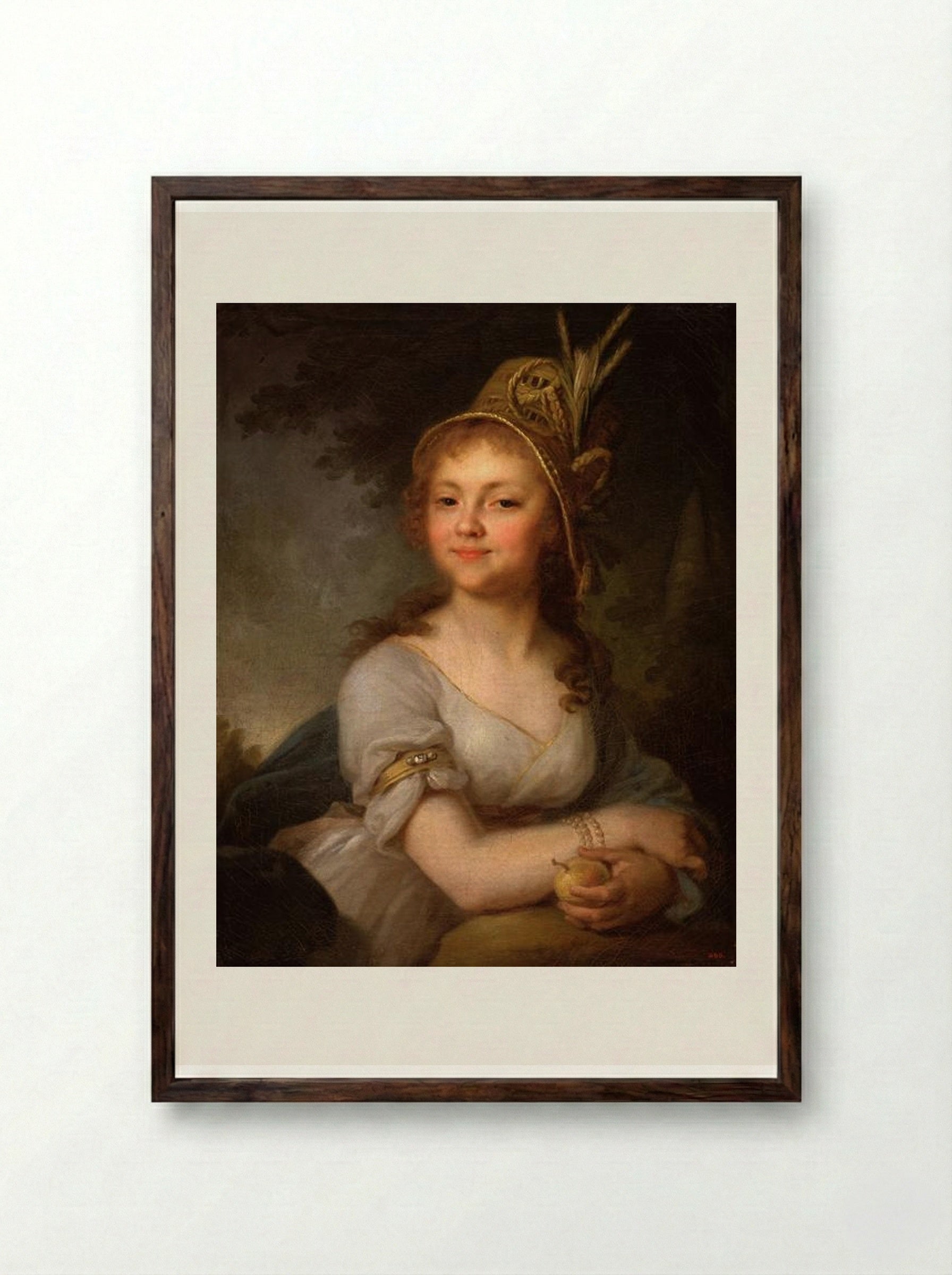 Portrait of E. N. Arsenyeva - Vladimir Borovikovsky - Framed Print Dark Wood