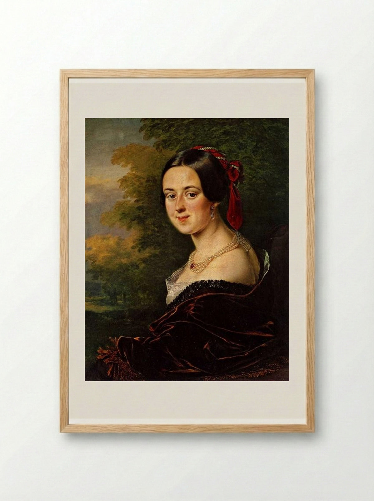 Portrait of E.A. Sisalinoy - Vasily Tropinin - Framed Print Wood